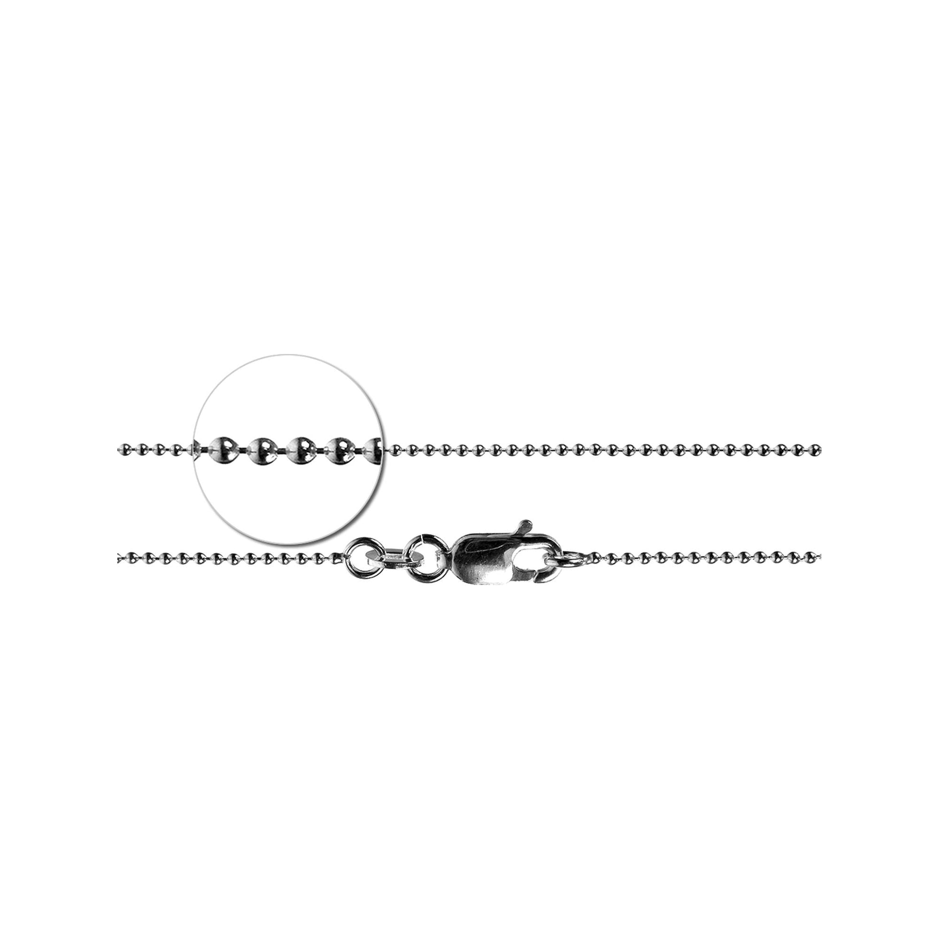18" Fine silver ball chain