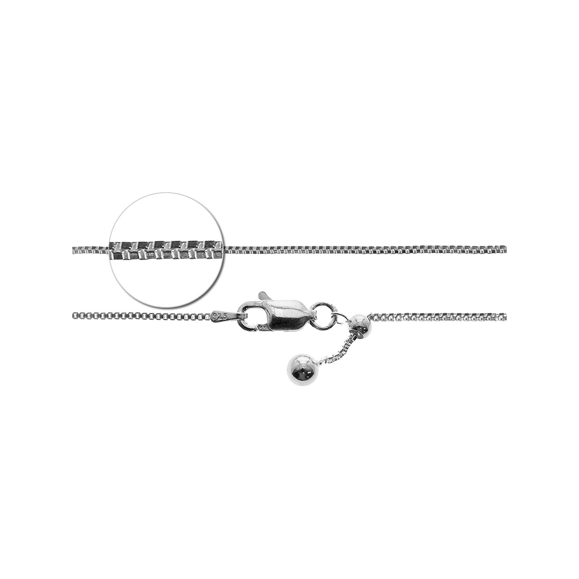 24" Venetian box slider chain with silver ball detail