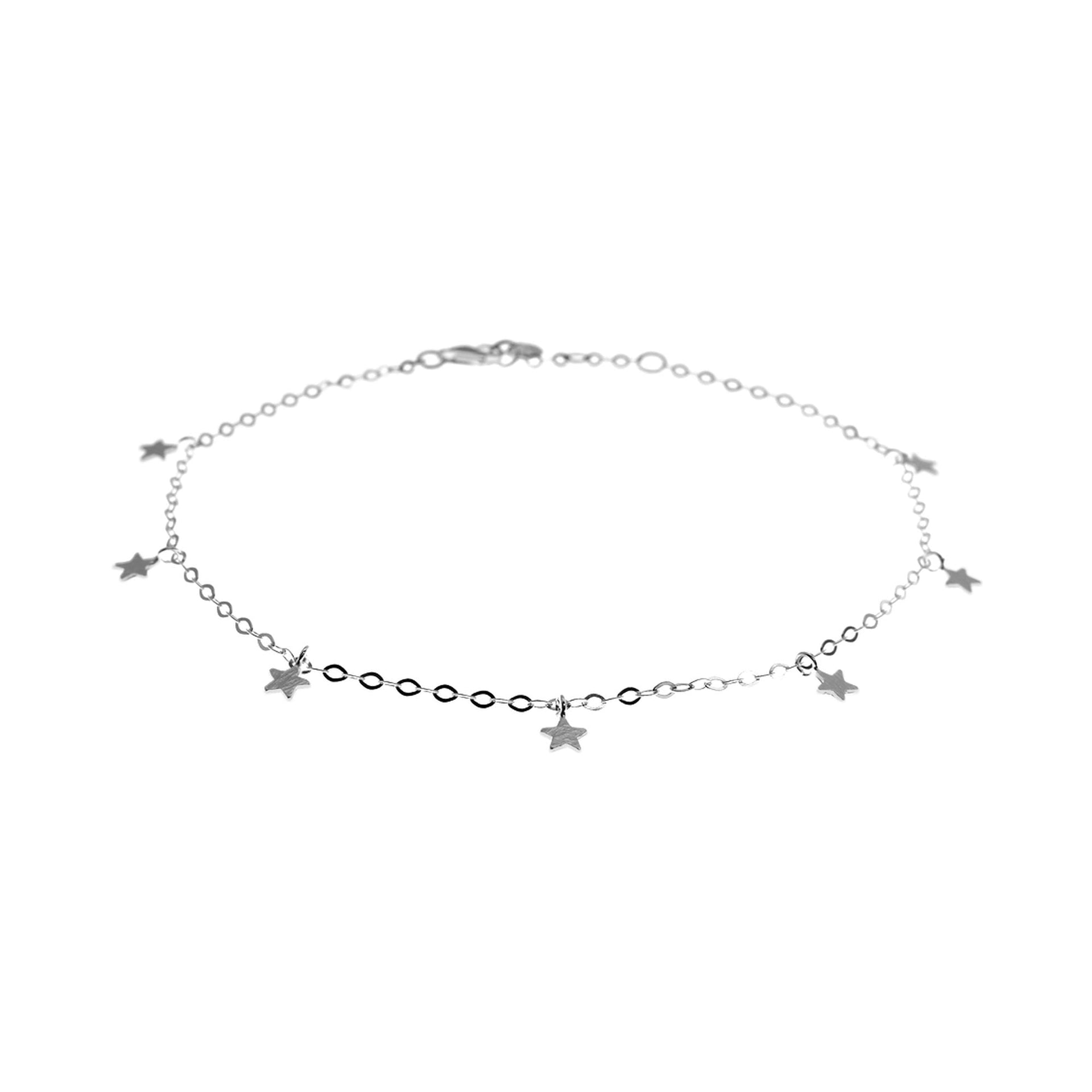 Faith silver anklet with star charms