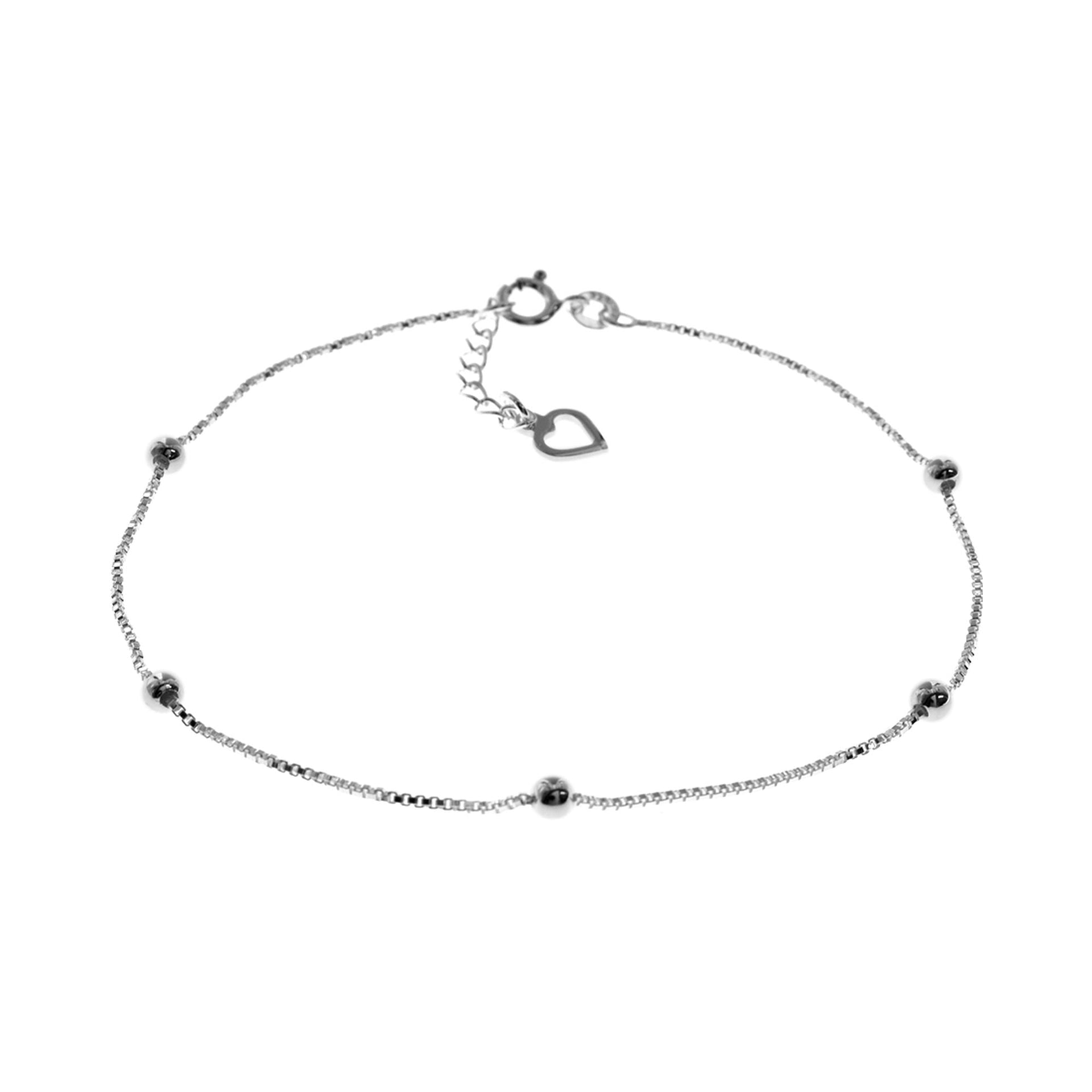 Lara satellite chain silver anklet