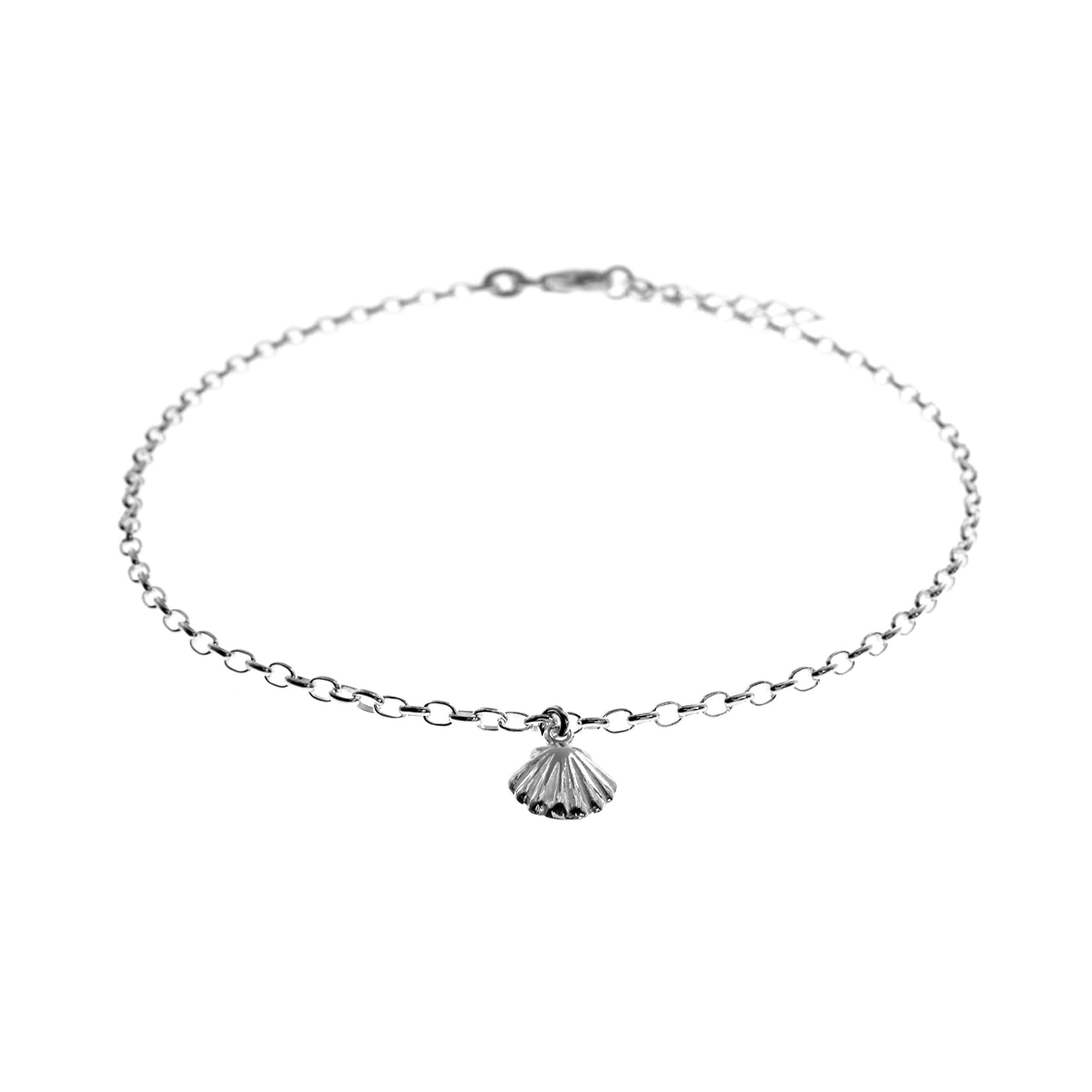 Mila shell silver anklet