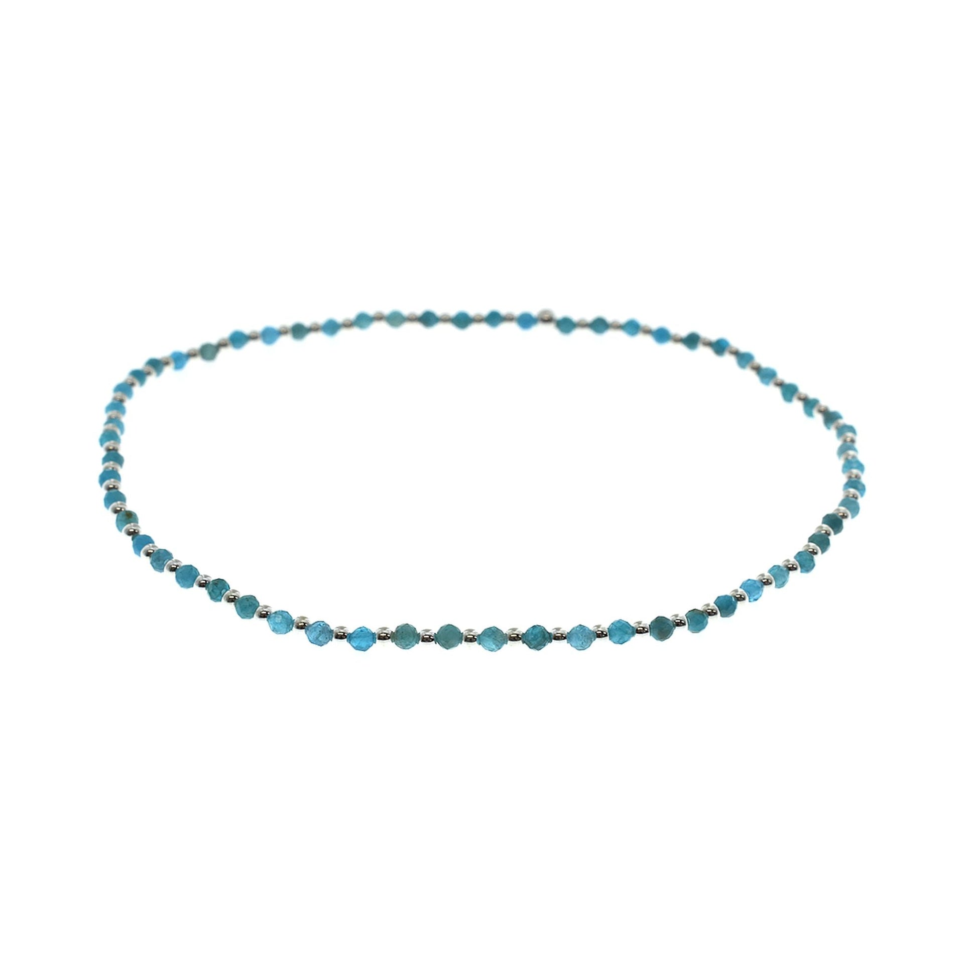 Avianna apatite & silver bead stretch anklet