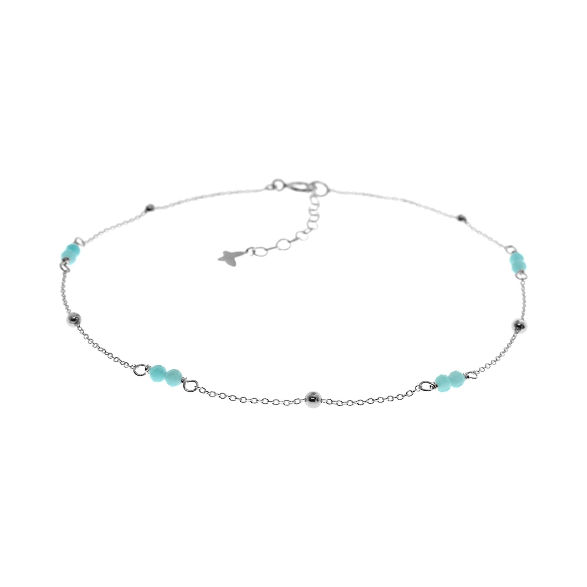 Sophia amazonite silver anklet