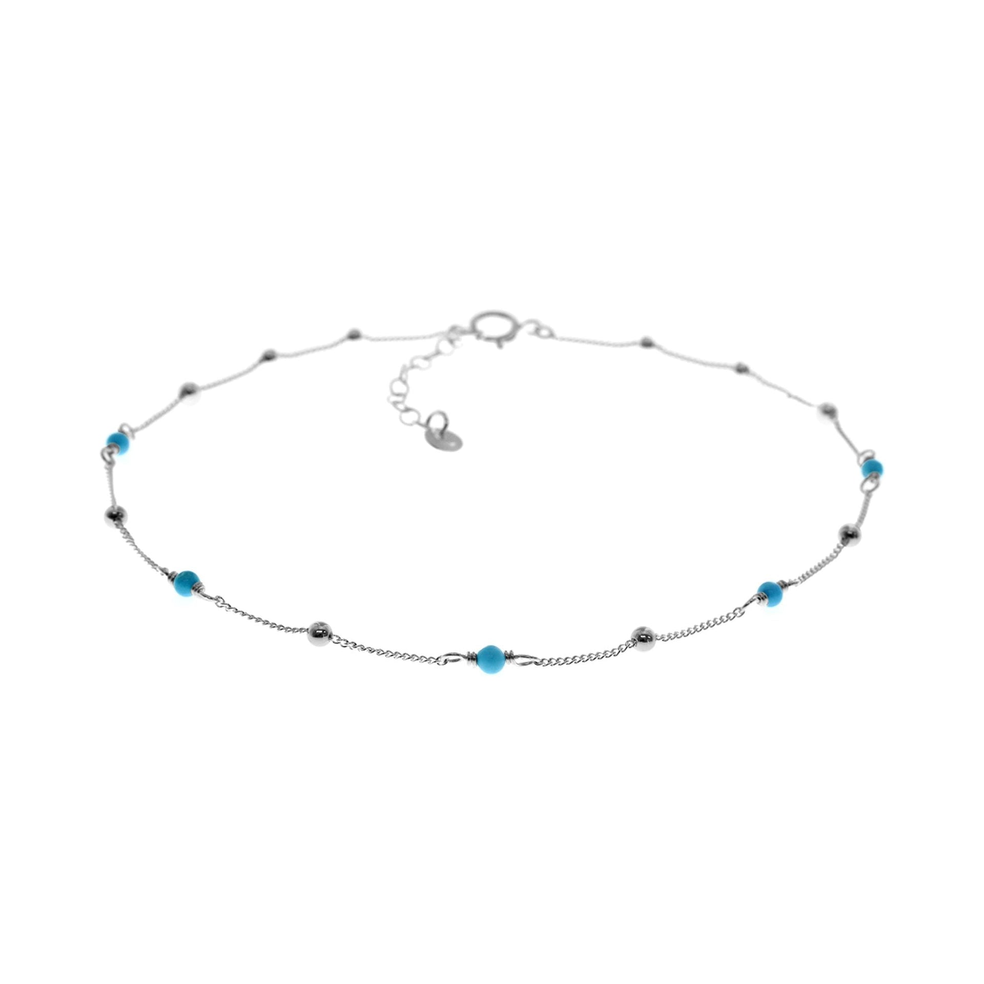 Clarissa turquoise silver anklet