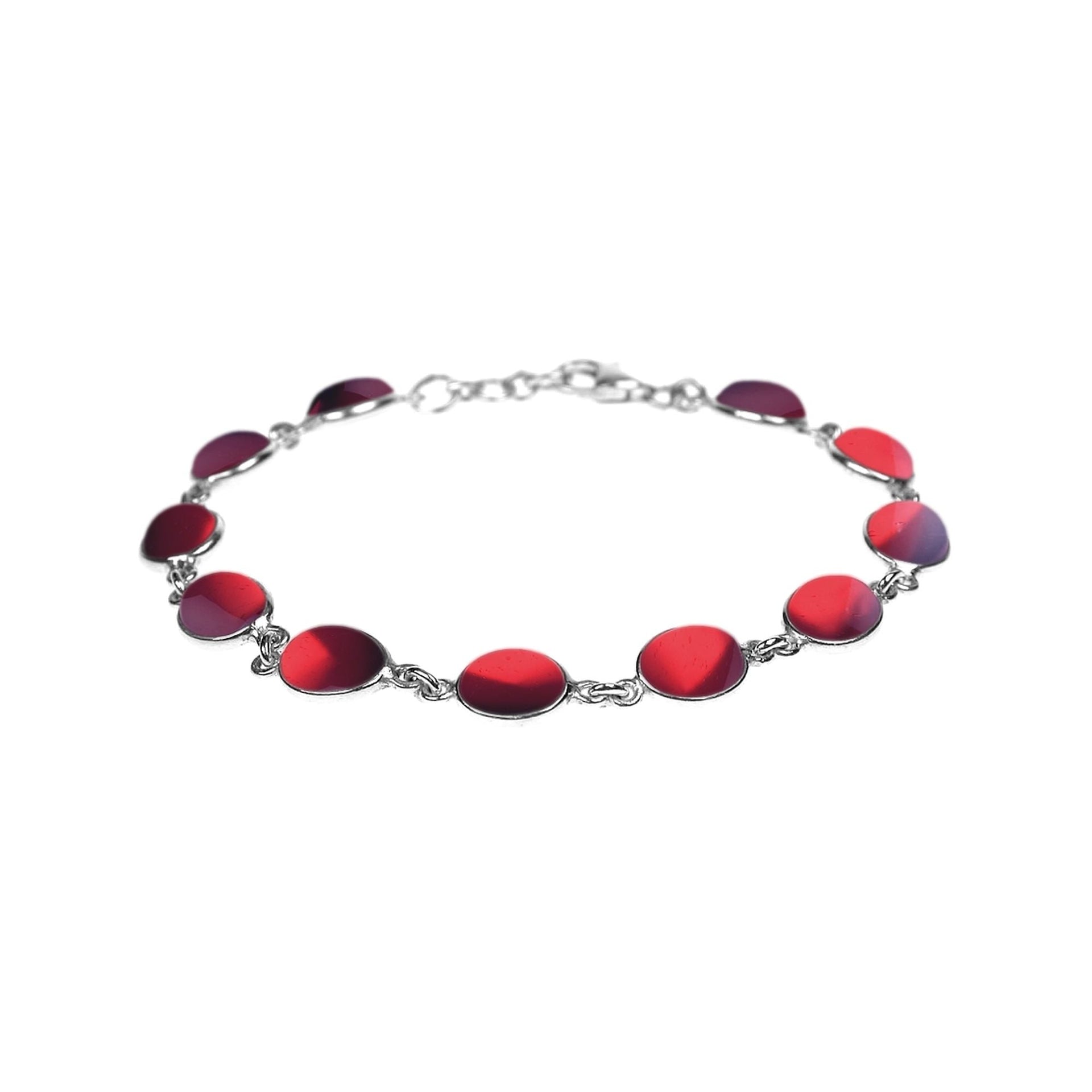 Bridget oval garnet and silver bracelet