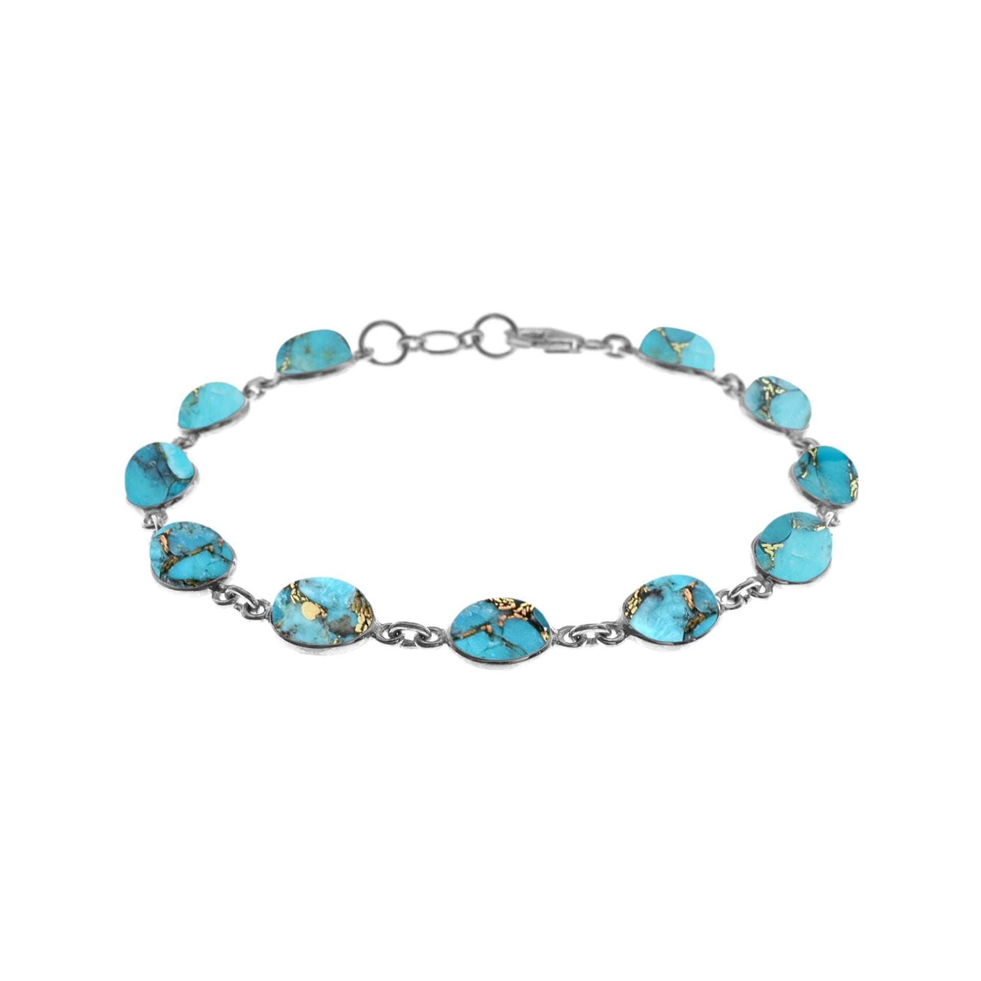 Bridget oval blue mohave turquoise and silver bracelet