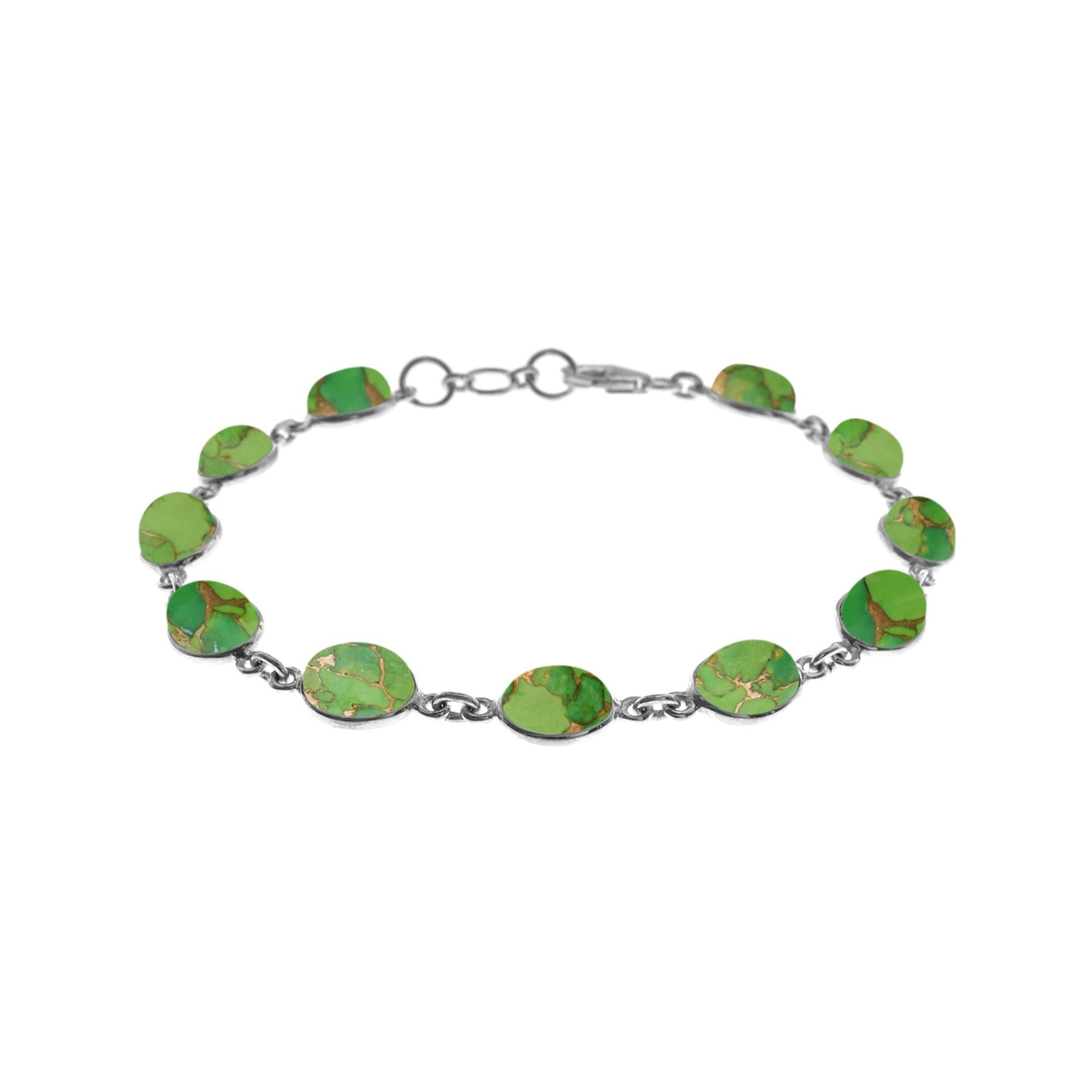Bridget oval green mohave turquoise and silver bracelet