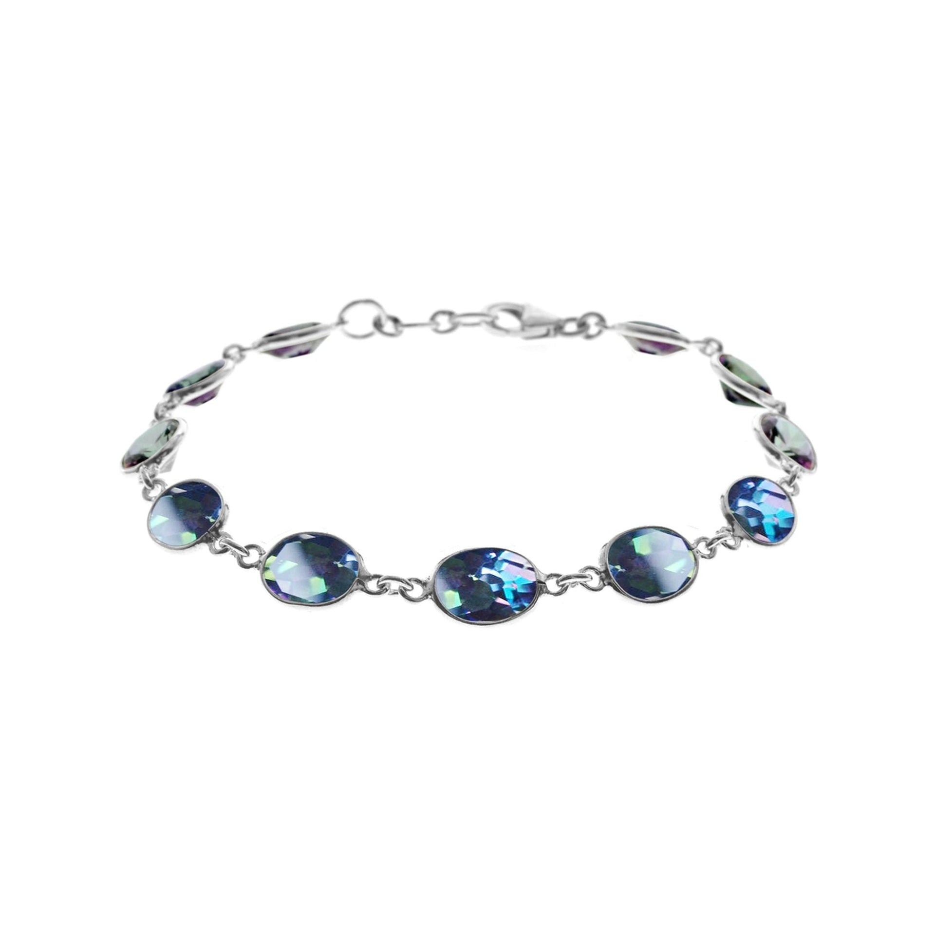 Bridget oval mystic topaz and silver bracelet