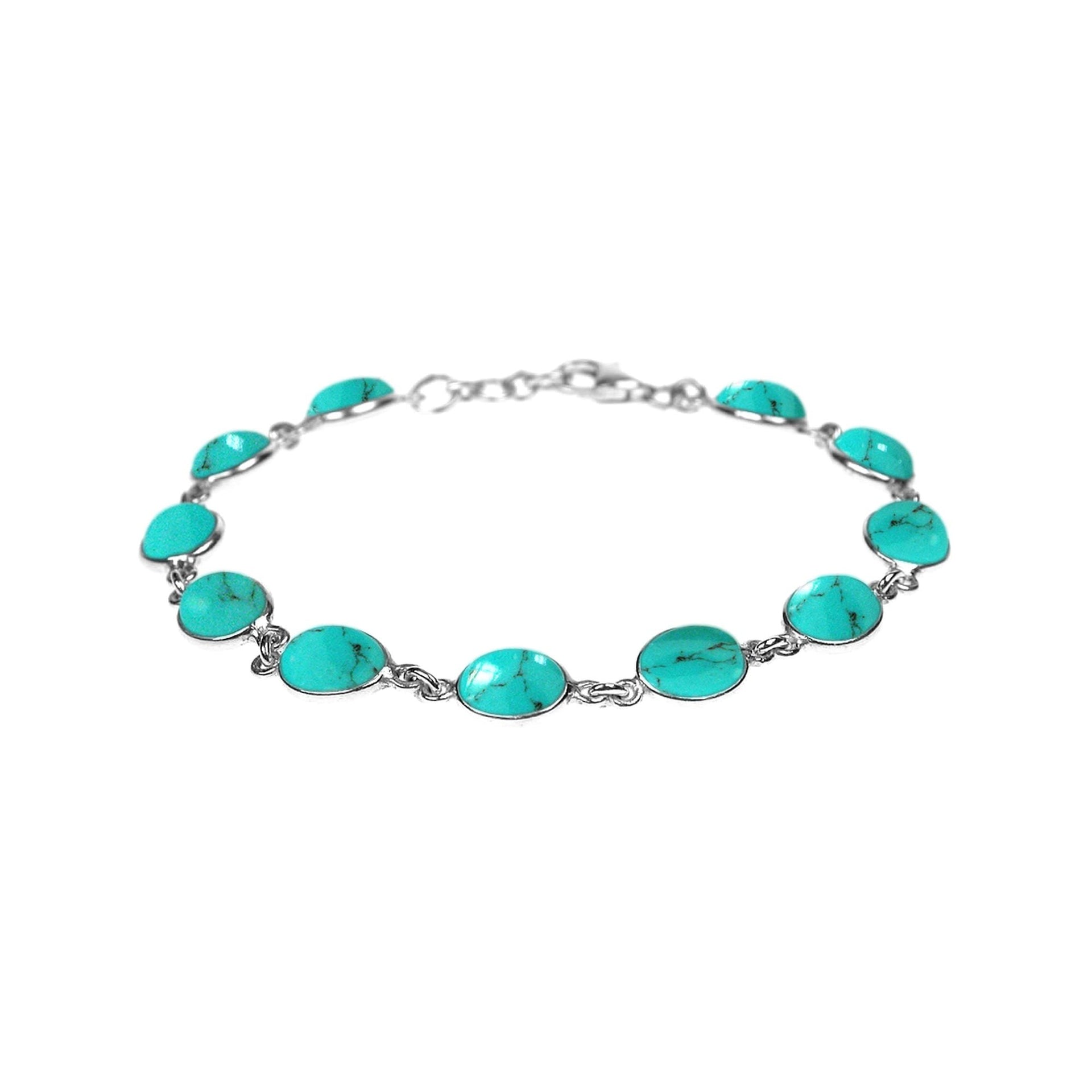 Bridget oval turquoise and silver bracelet