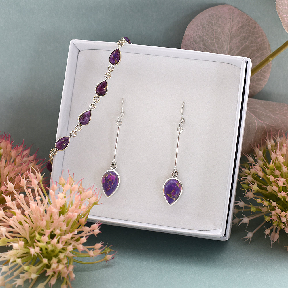 Bridget teardrop purple mohave turquoise bracelet