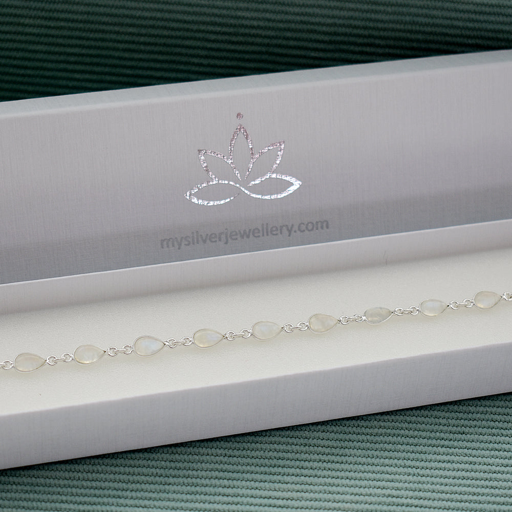 Bridget teardrop rainbow moonstone bracelet