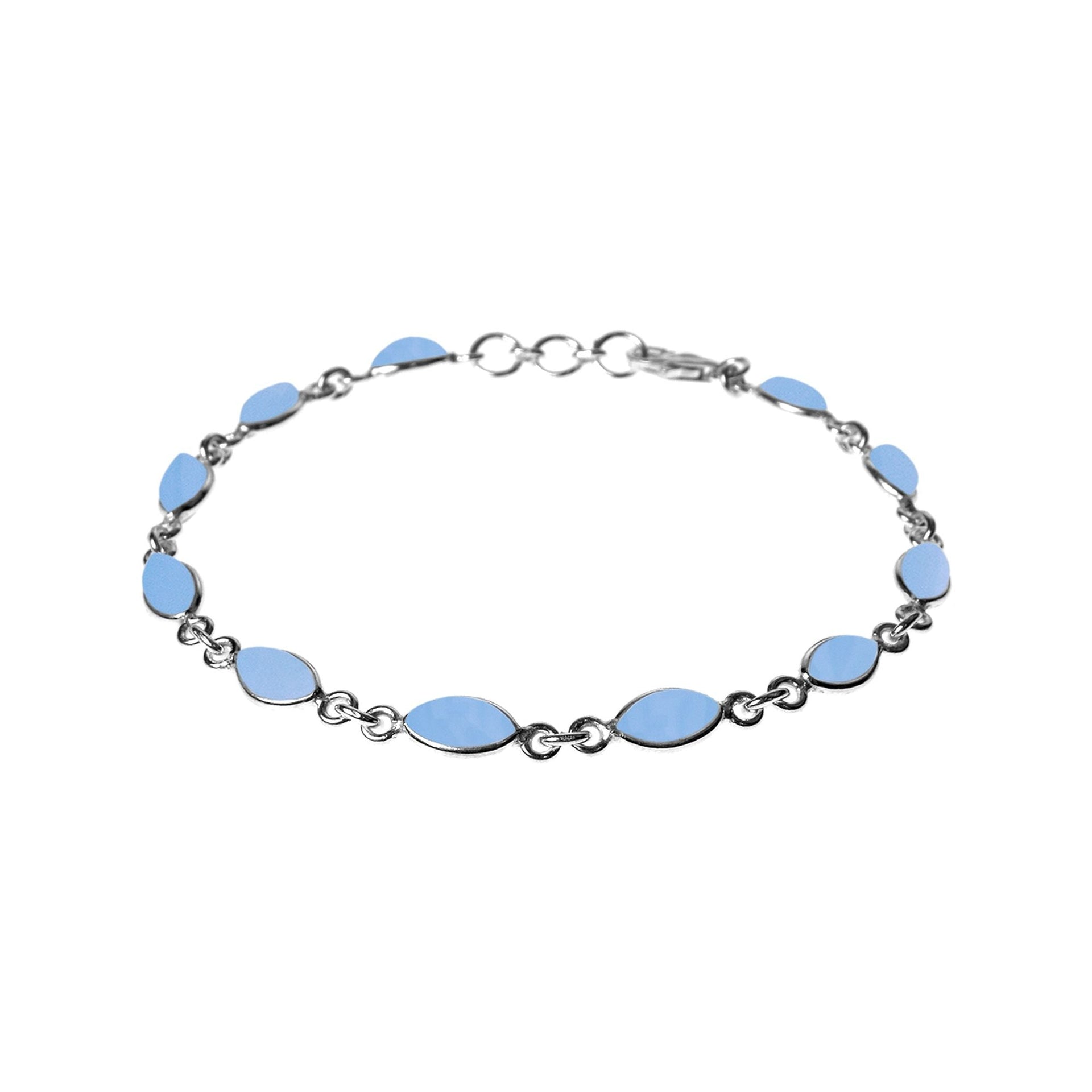 Bridget dainty marquis blue chalcedony bracelet