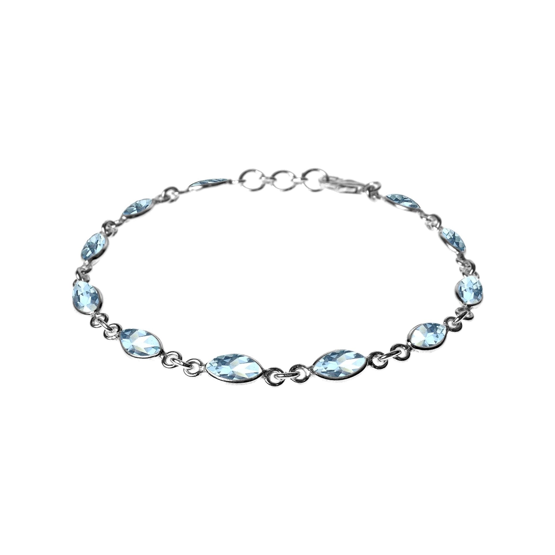 Bridget dainty marquis blue topaz bracelet