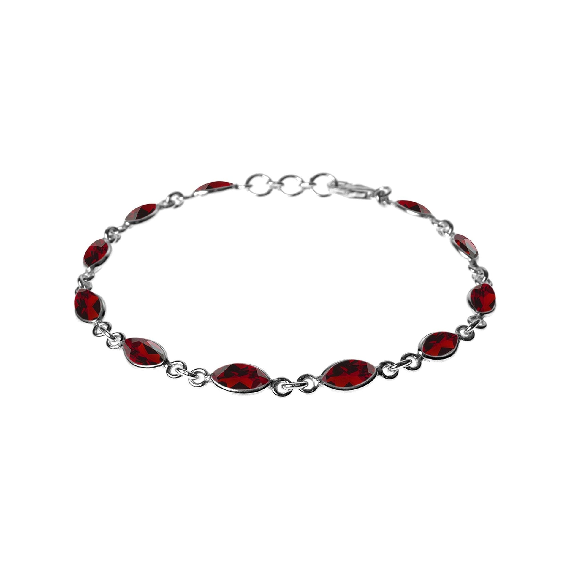 Bridget dainty marquis faceted garnet bracelet