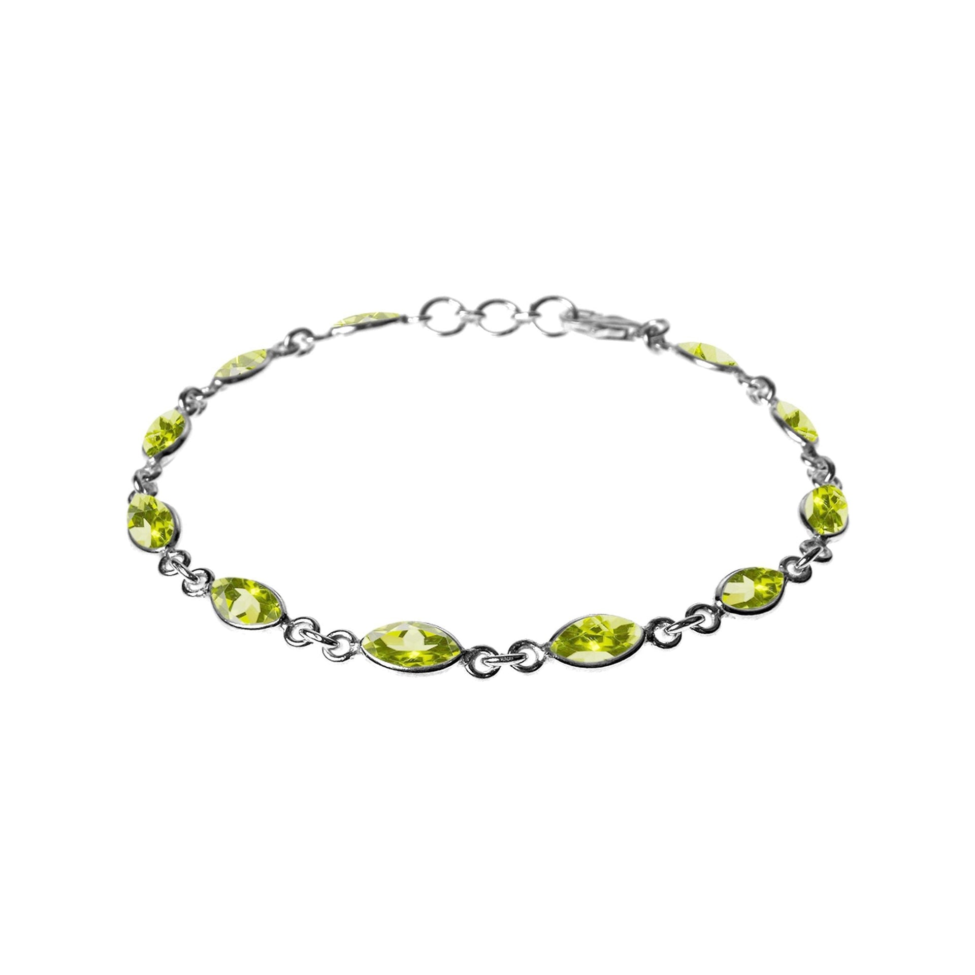 Bridget dainty marquis faceted peridot bracelet