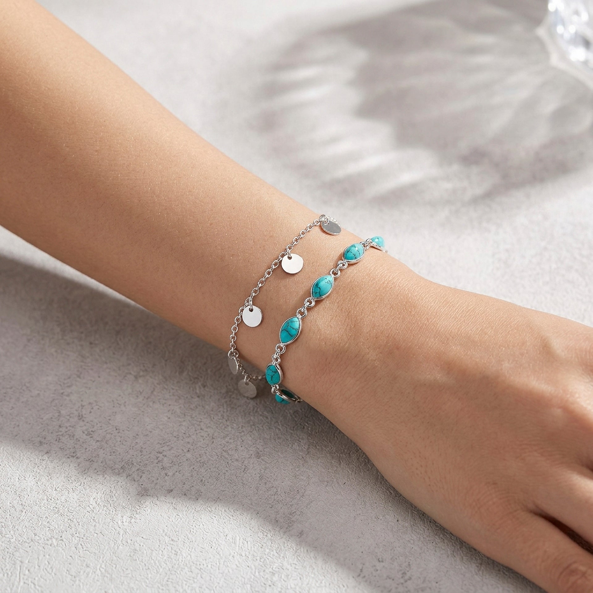 Bridget dainty marquis turquoise bracelet