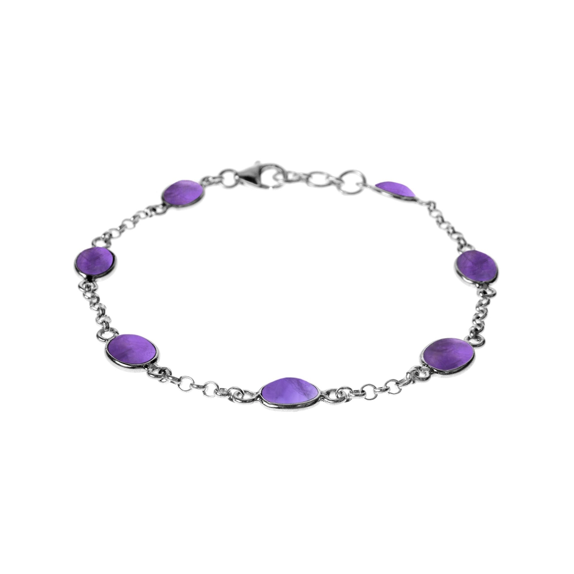 Bridget chain linked amethyst bracelet
