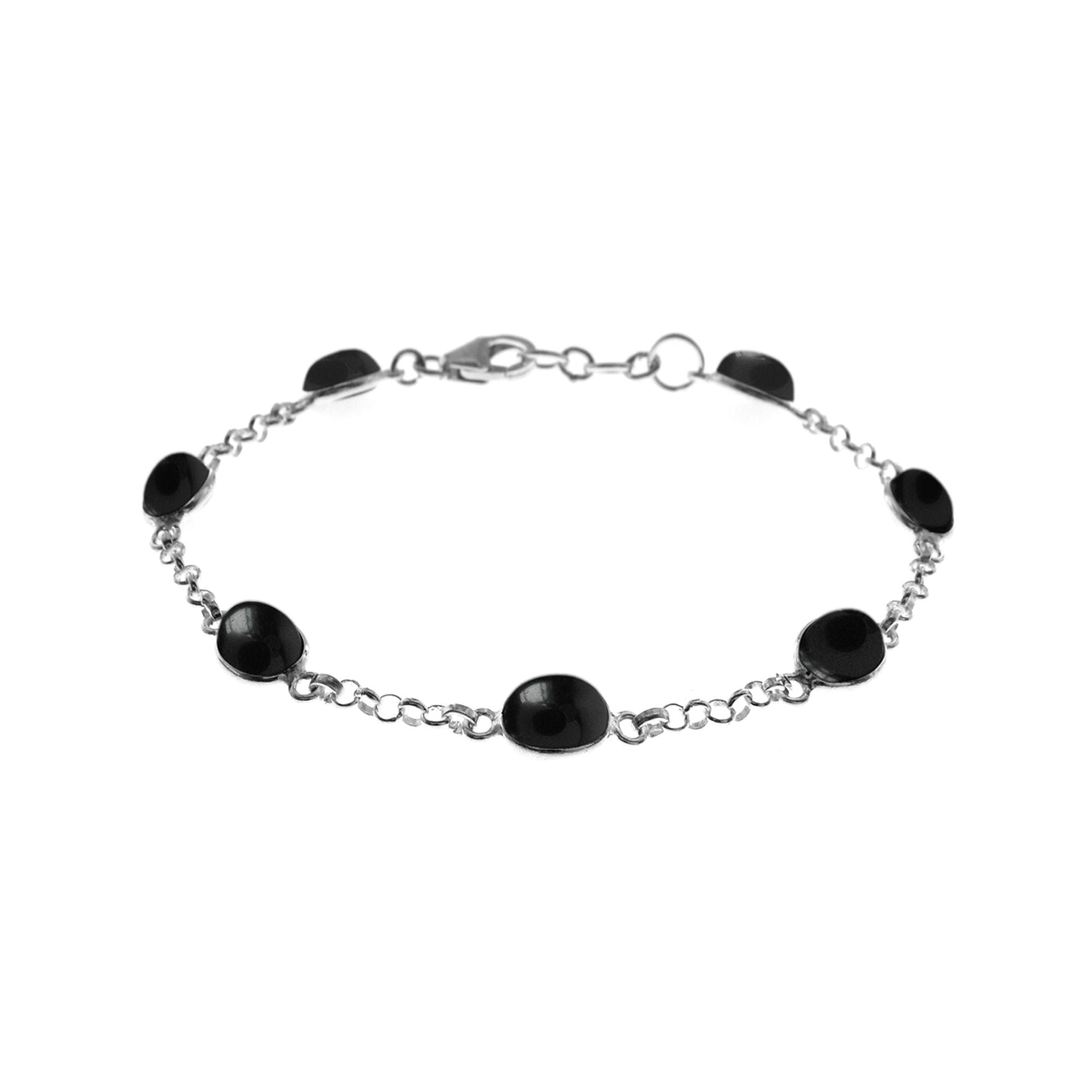 Bridget chain linked black onyx bracelet