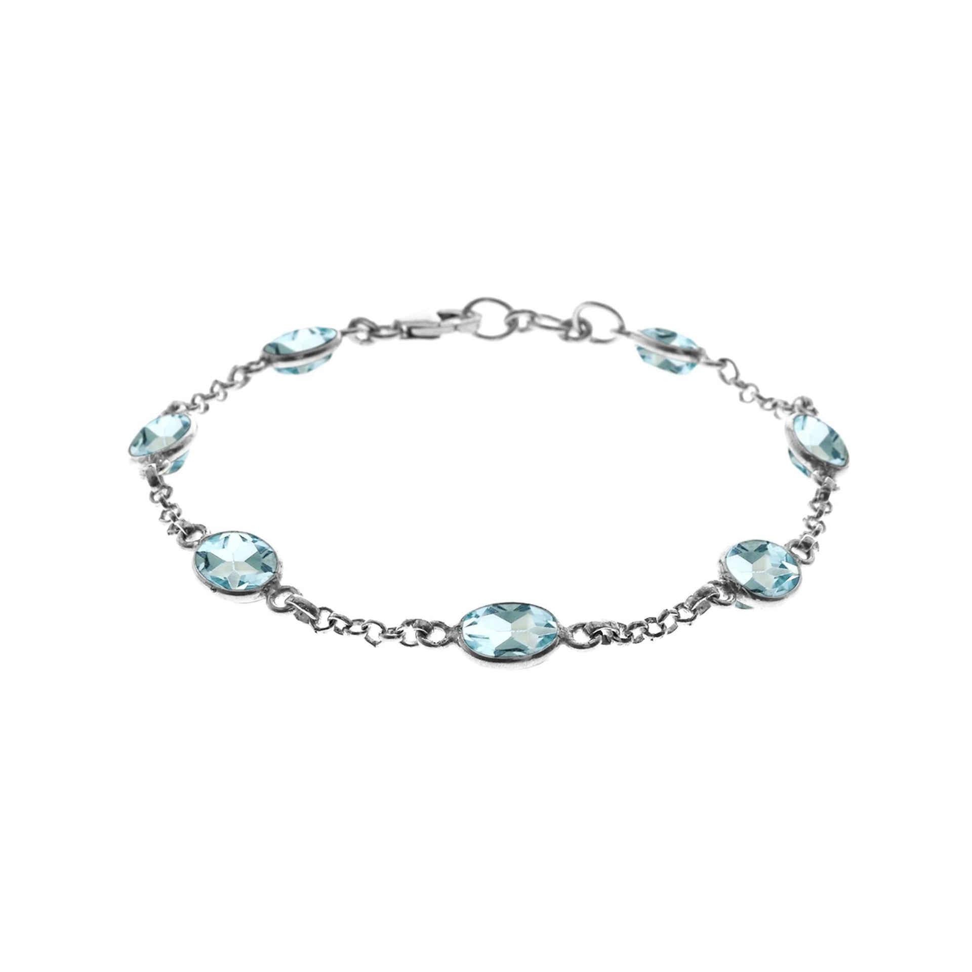 Bridget chain linked blue topaz bracelet