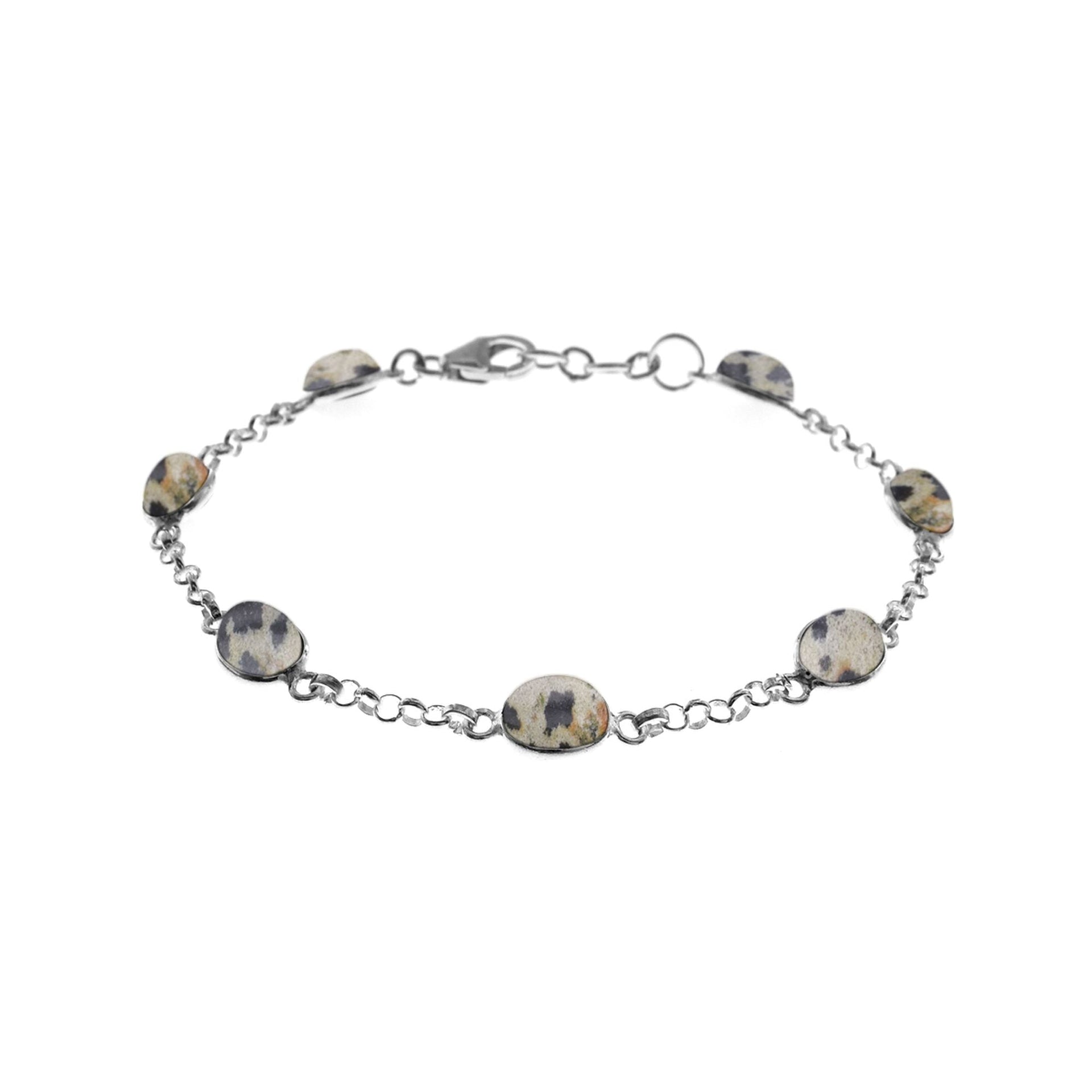 Bridget chain linked dalmatian jasper bracelet