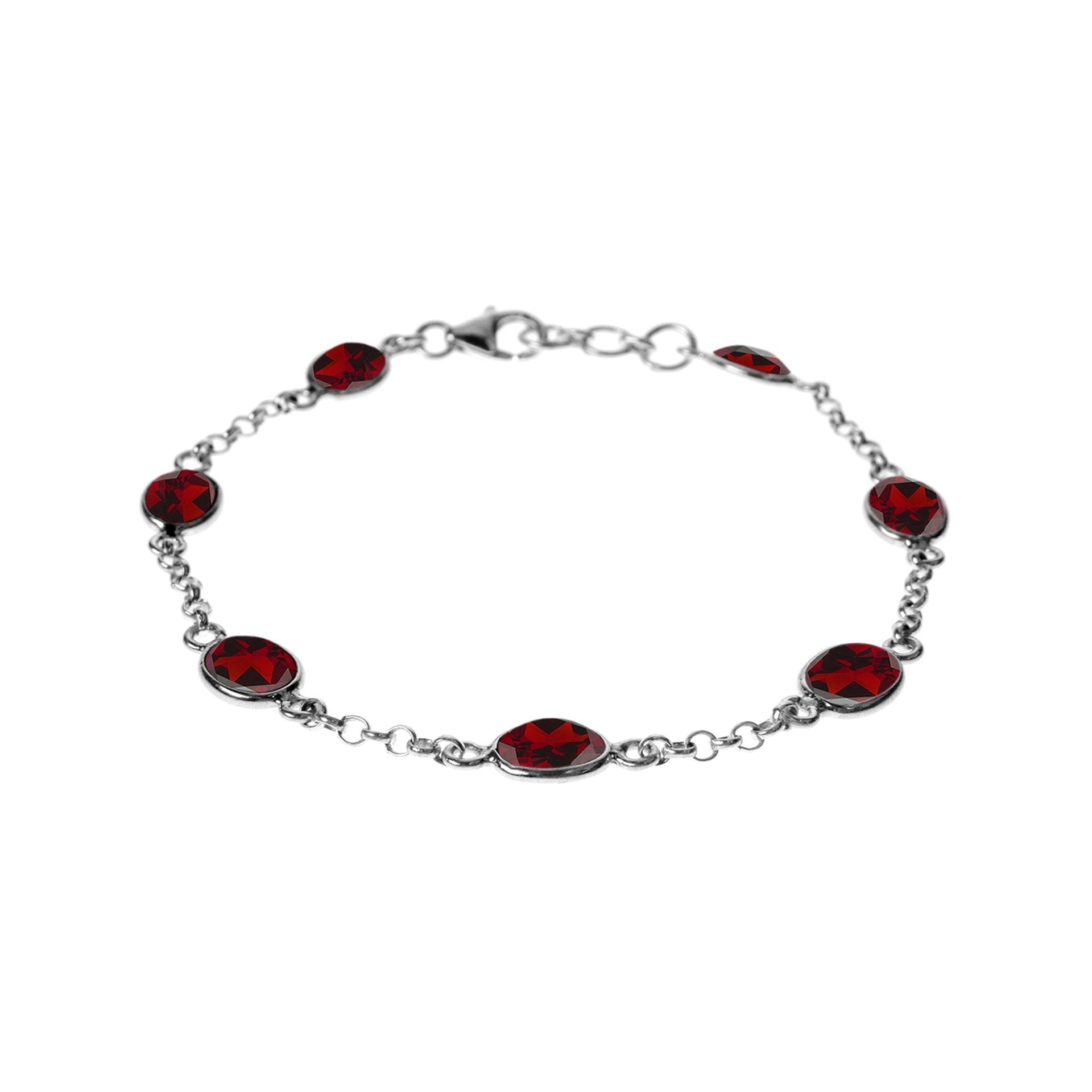 Bridget chain linked garnet faceted bracelet
