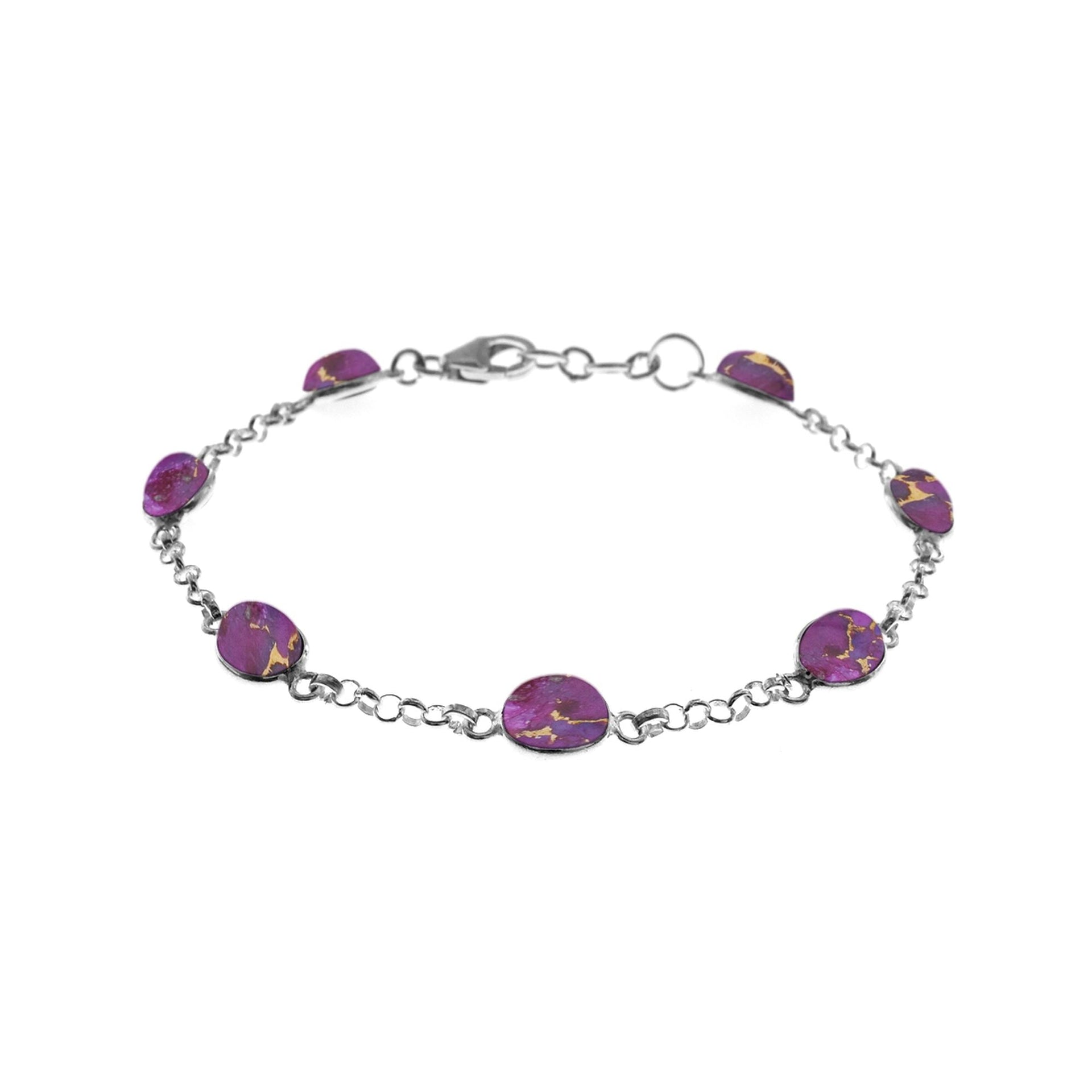 Bridget chain linked purple mohave turquoise bracelet