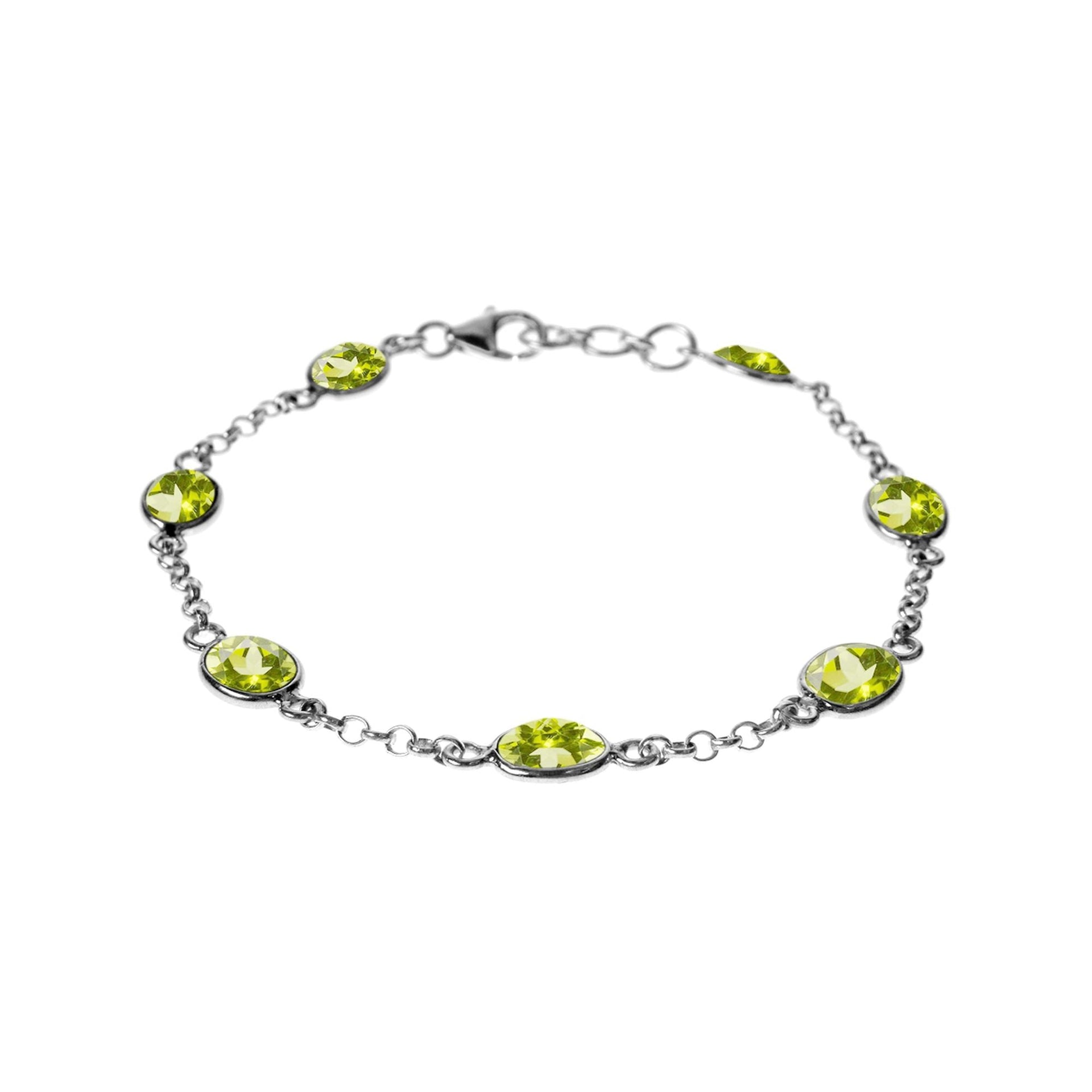 Bridget chain linked peridot faceted bracelet