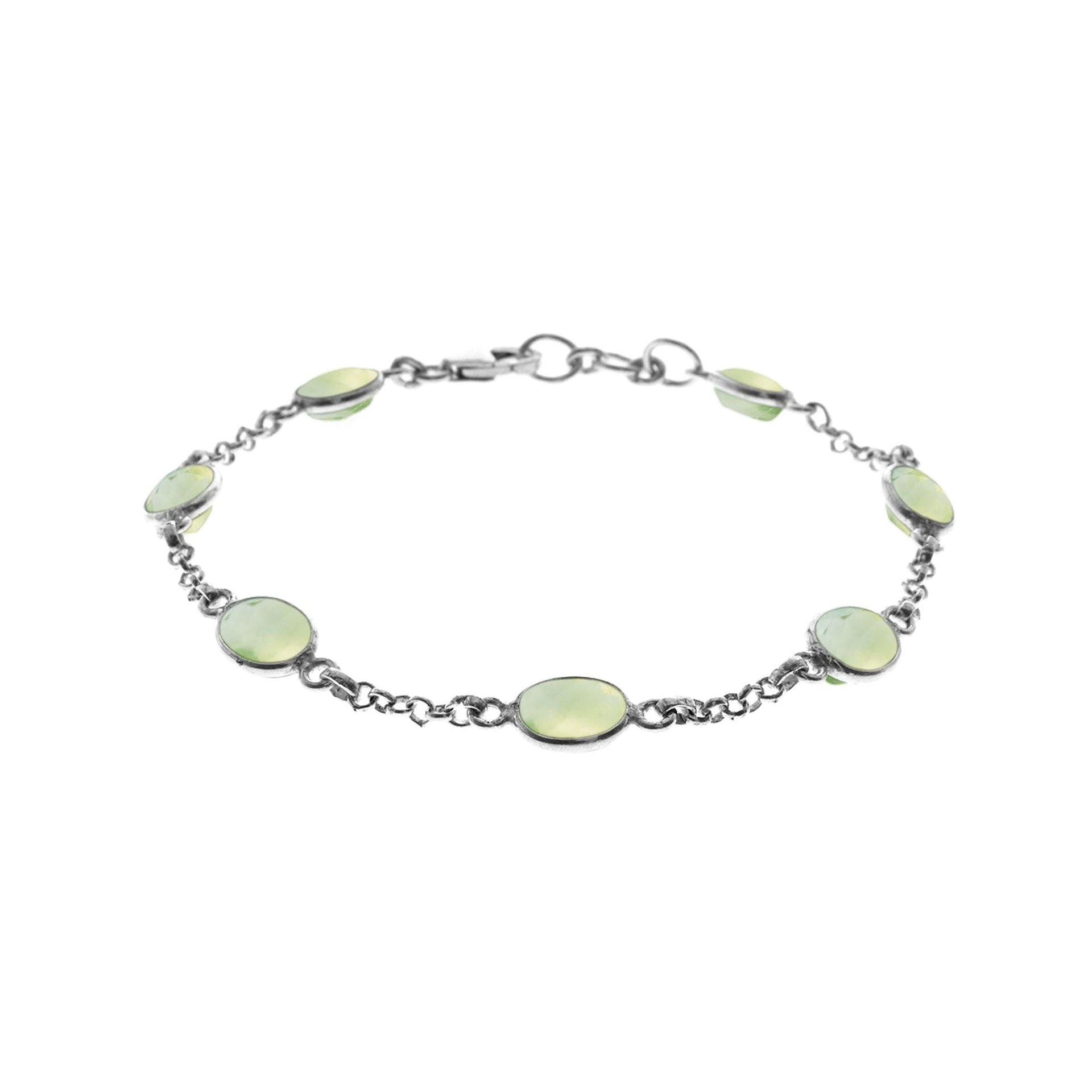 Bridget chain linked prehnite bracelet