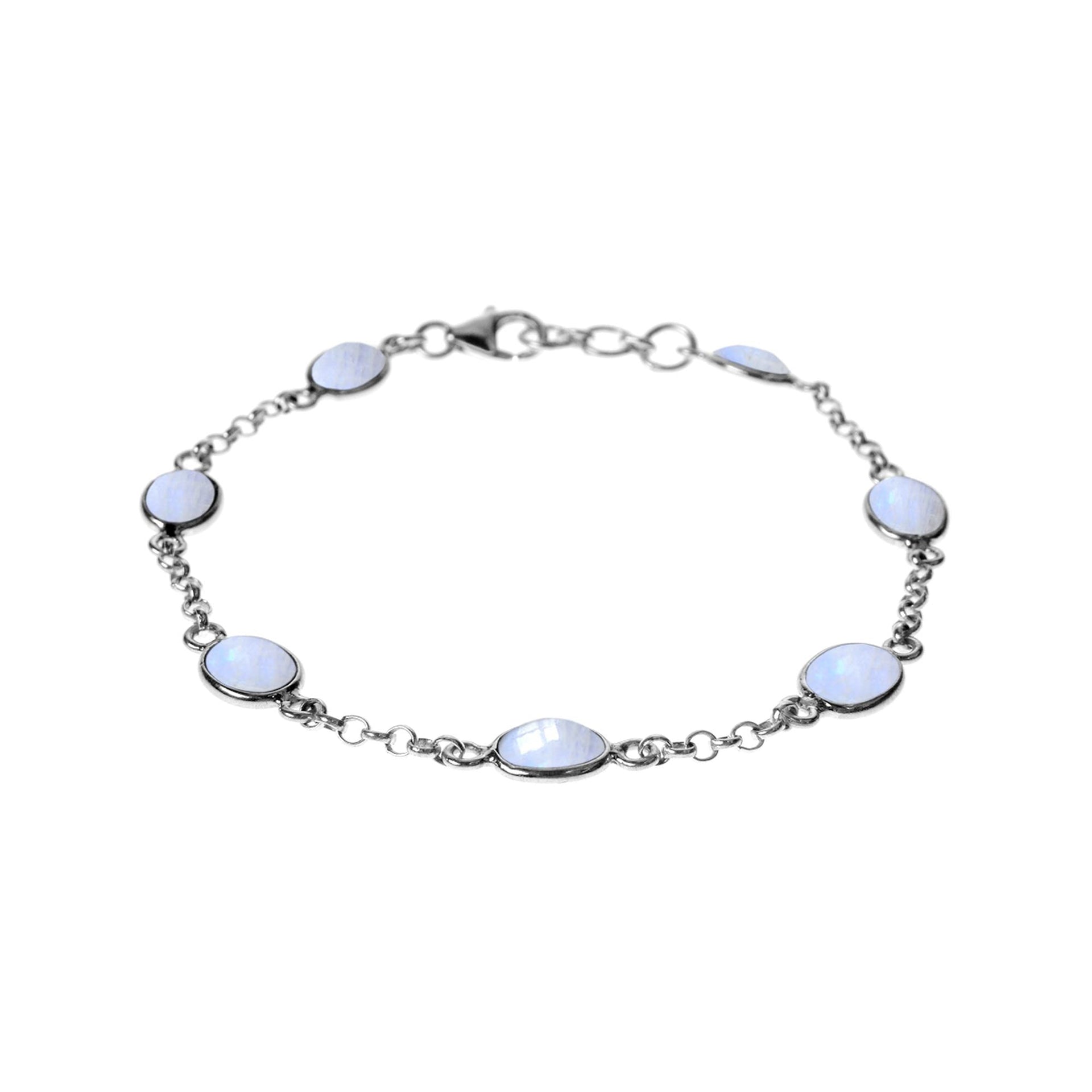 Bridget chain linked rainbow moonstone bracelet