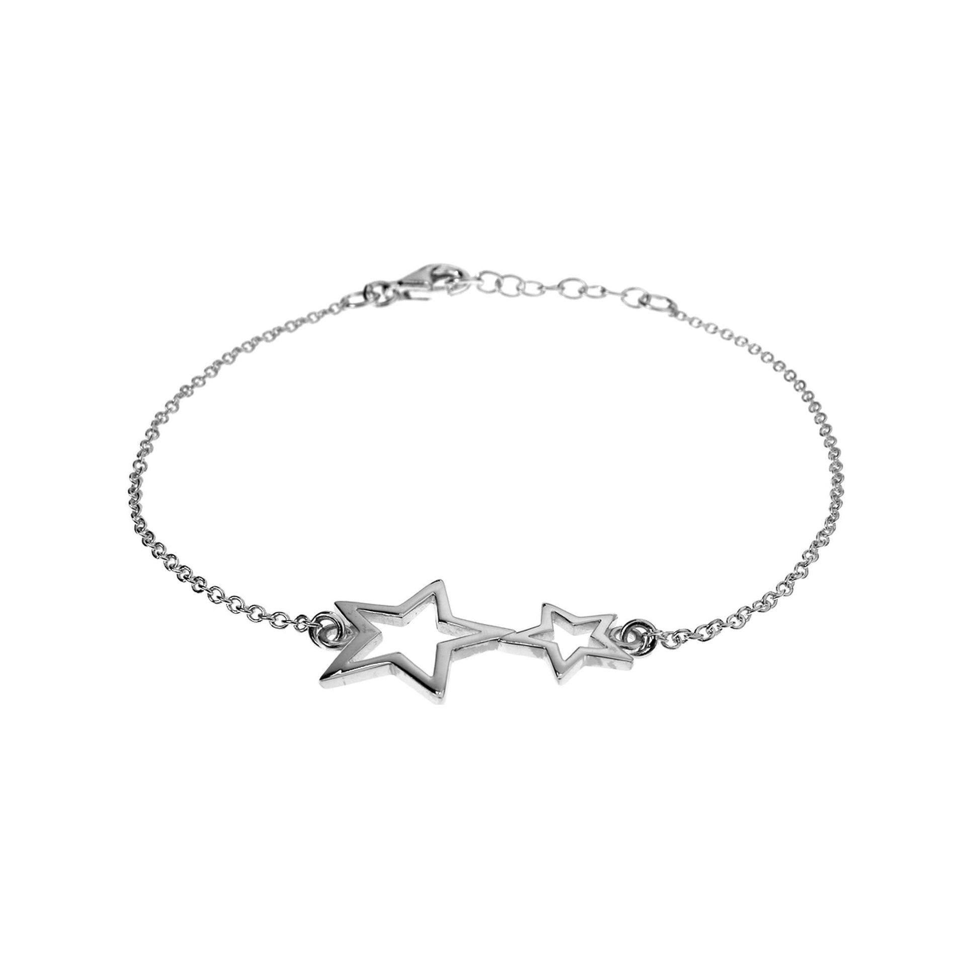Maura silver double star bracelet