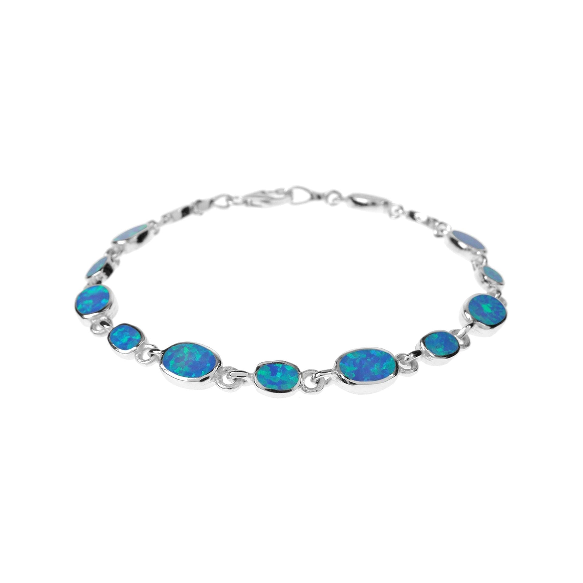 Diana silver alternating blue opalique bracelet