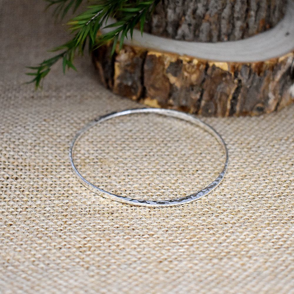 Lexi silver flattened bangle