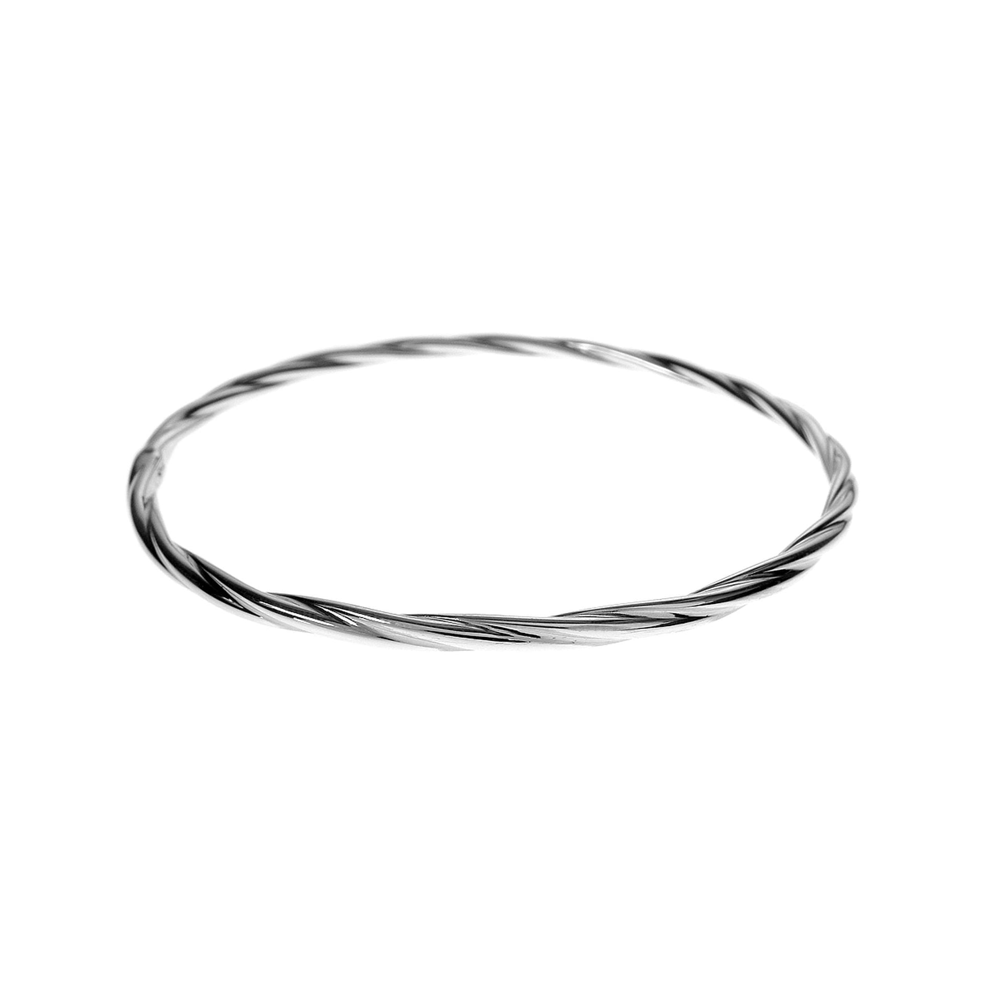 Phoebe twist silver bangle