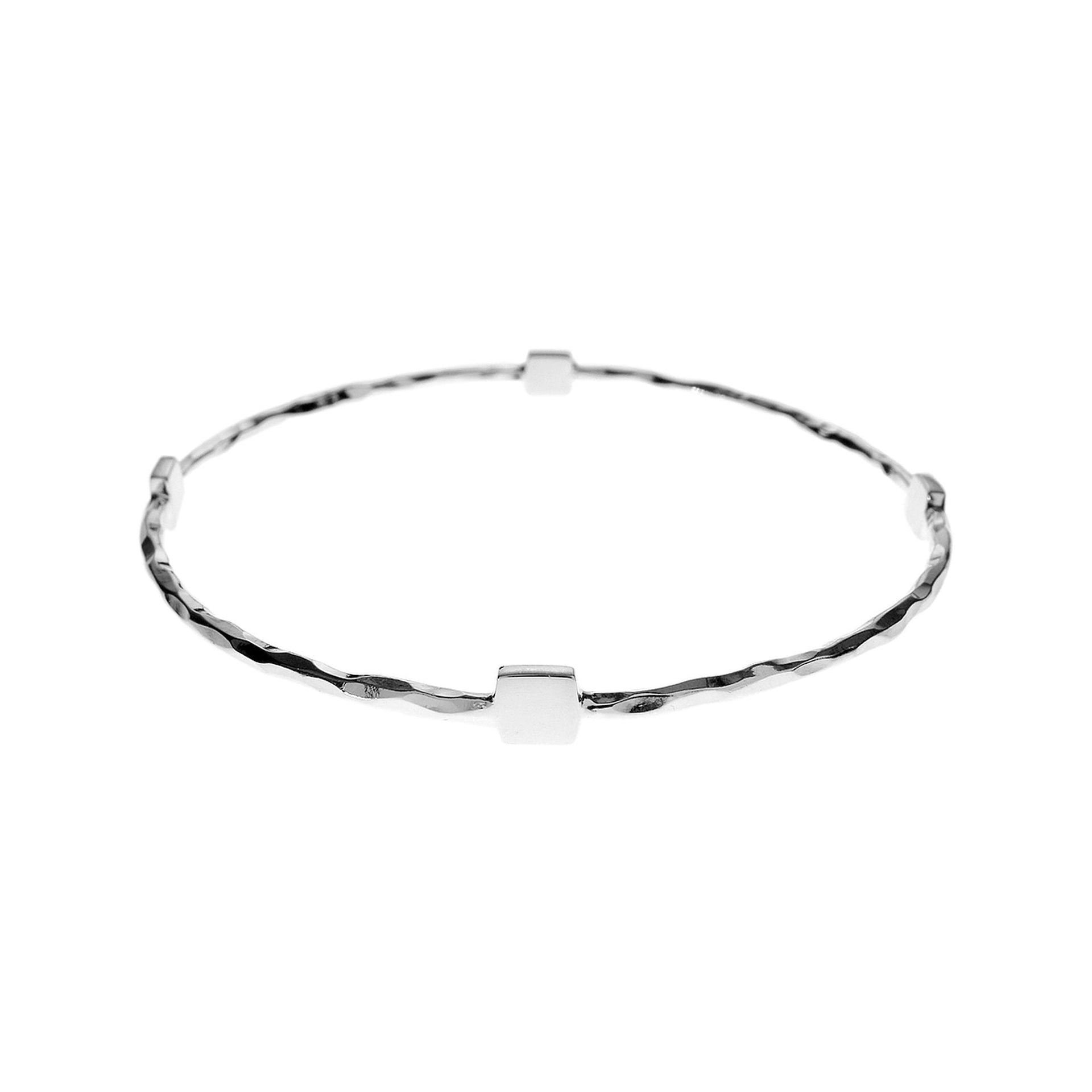 Lexi four square silver bangle