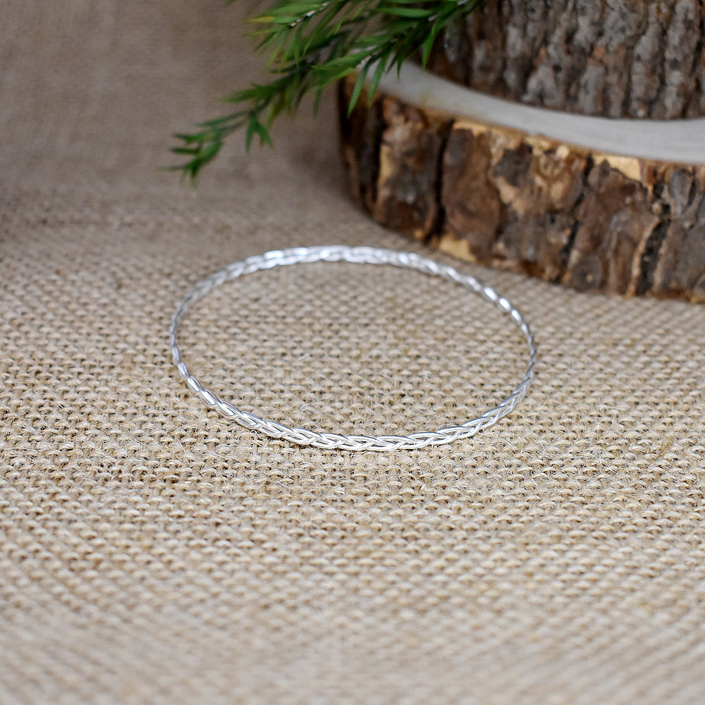 Joanna plaited silver bangle