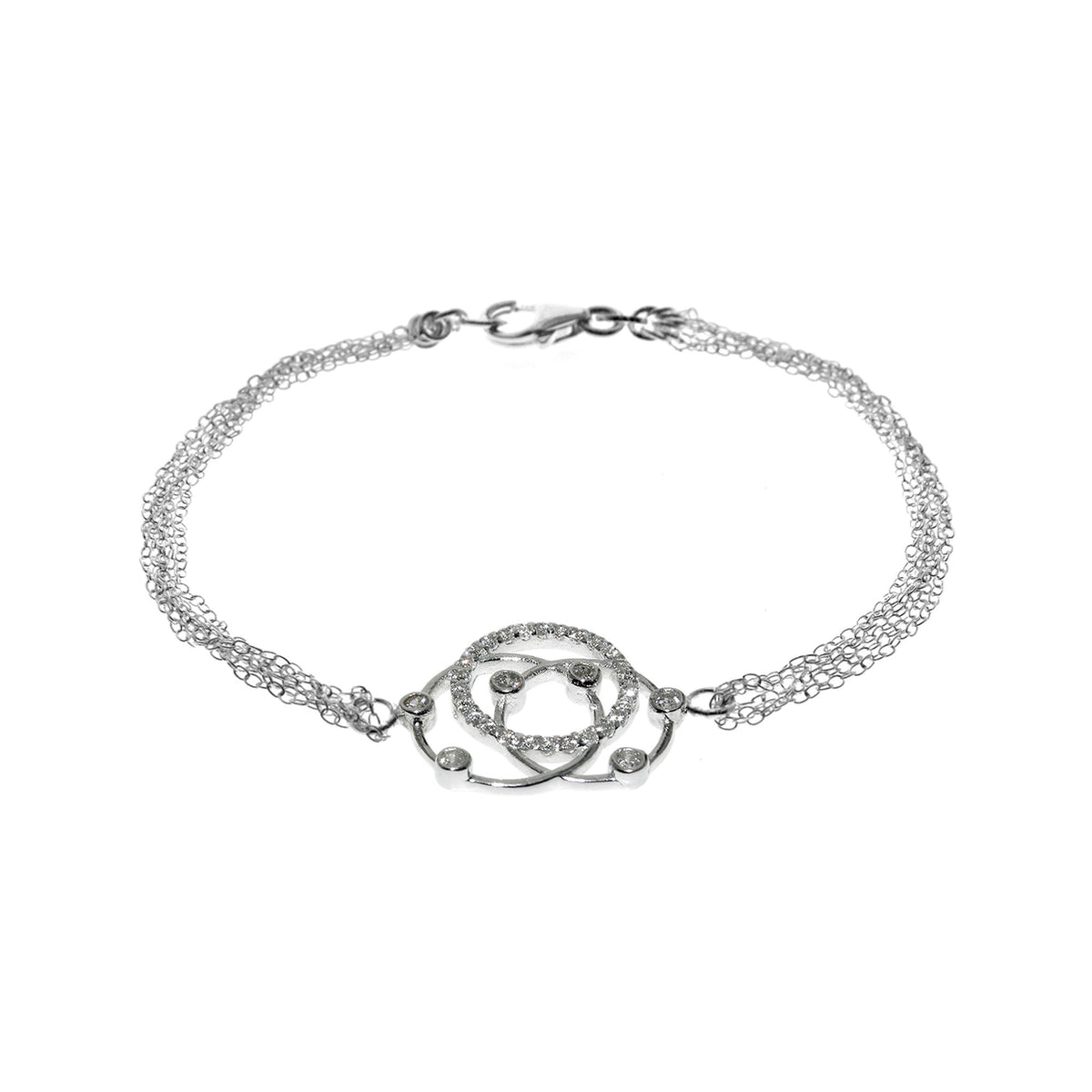 Chloe chain bracelet with CZ hoops