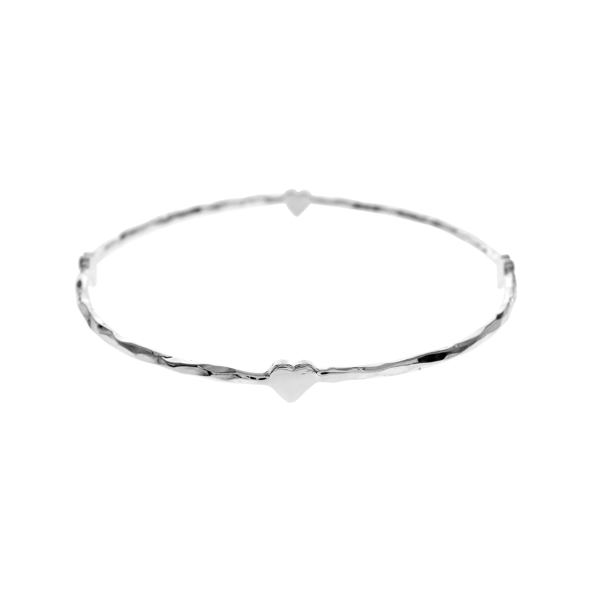 Lexi silver four heart bangle