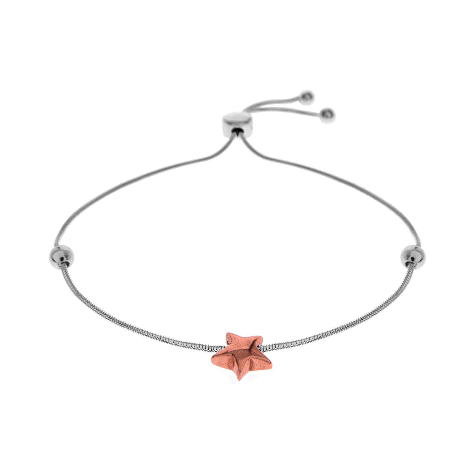 Rose gold plated star & bead bracelet