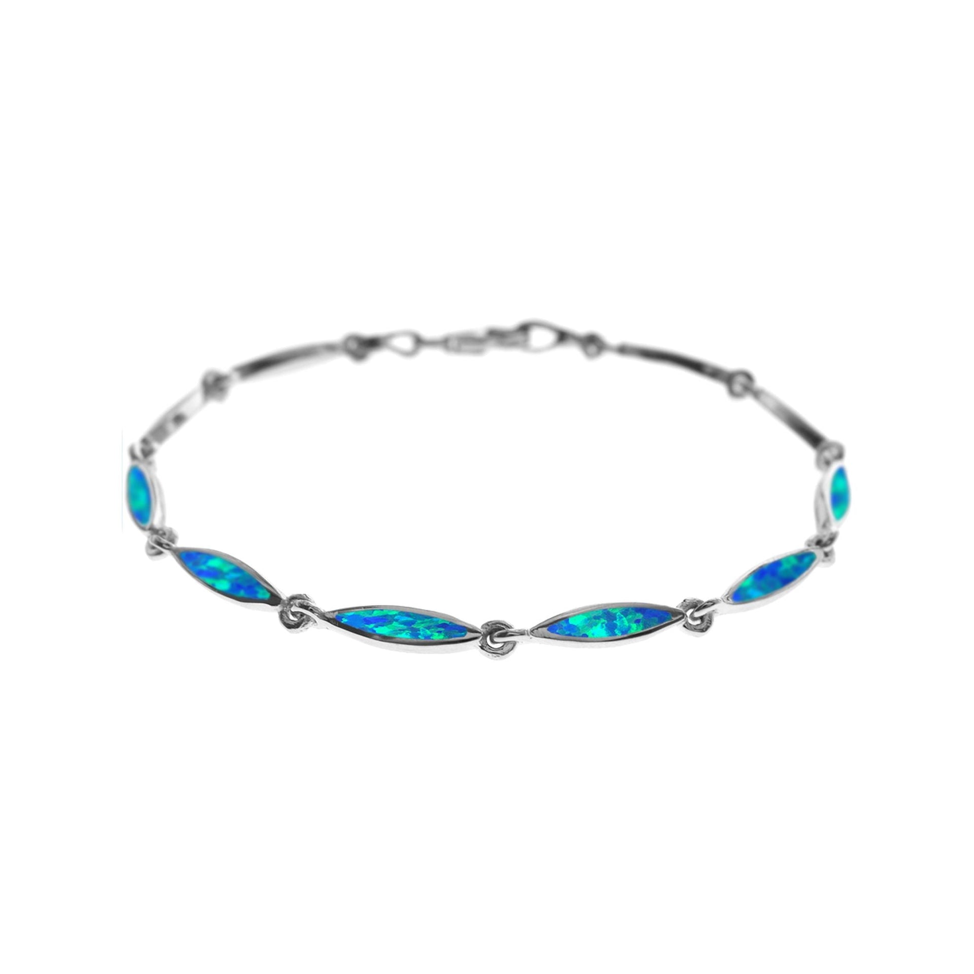 Diana marquis dark blue opalique & silver bracelet