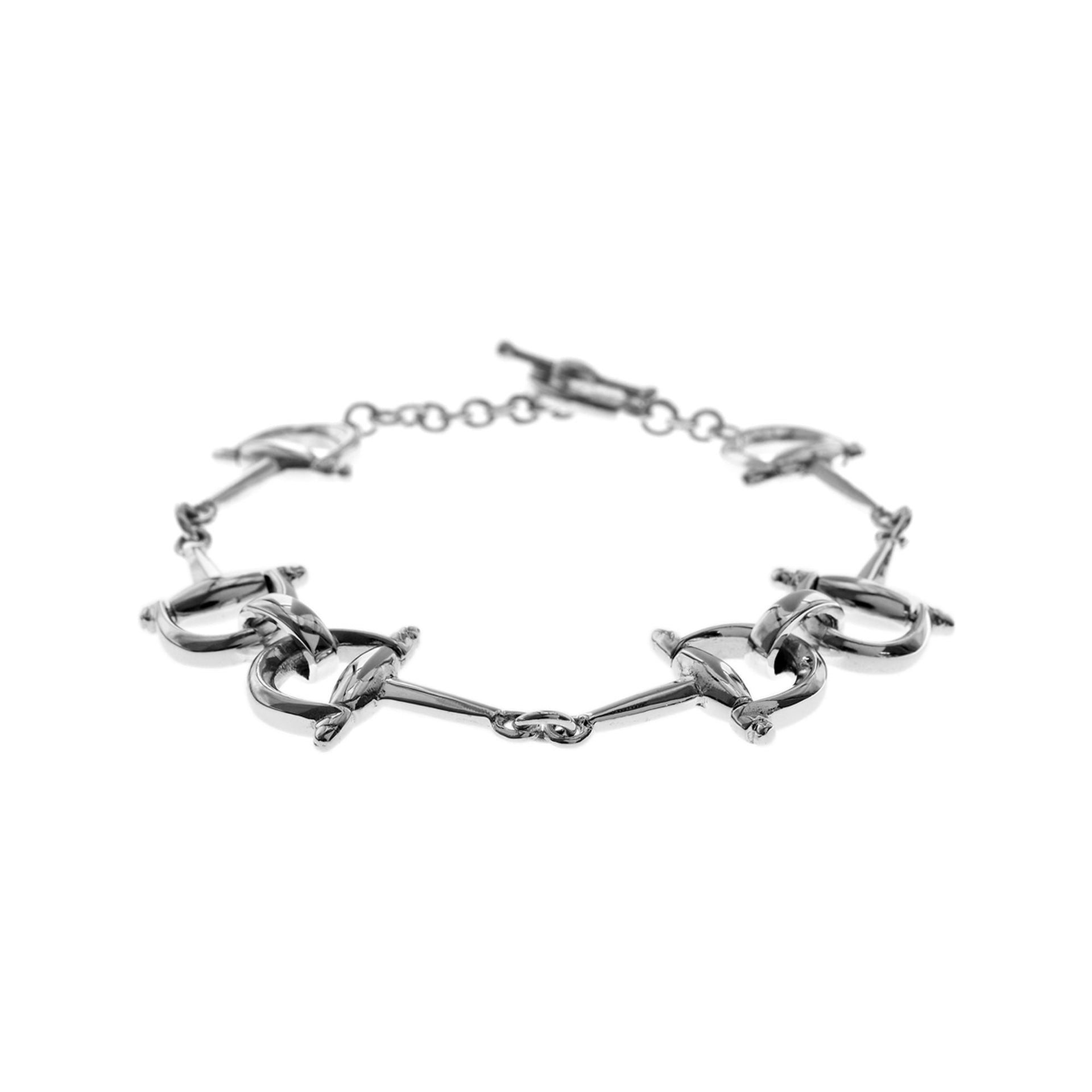 Cavelli triple snaffle silver bracelet