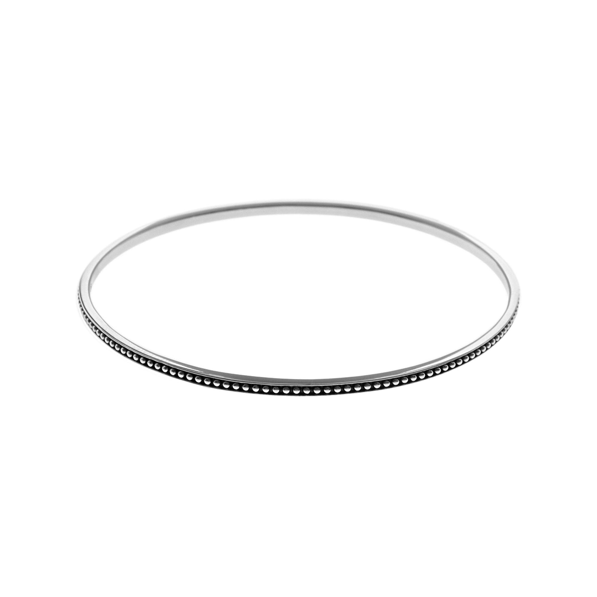Isla bobble and ridged silver bangle