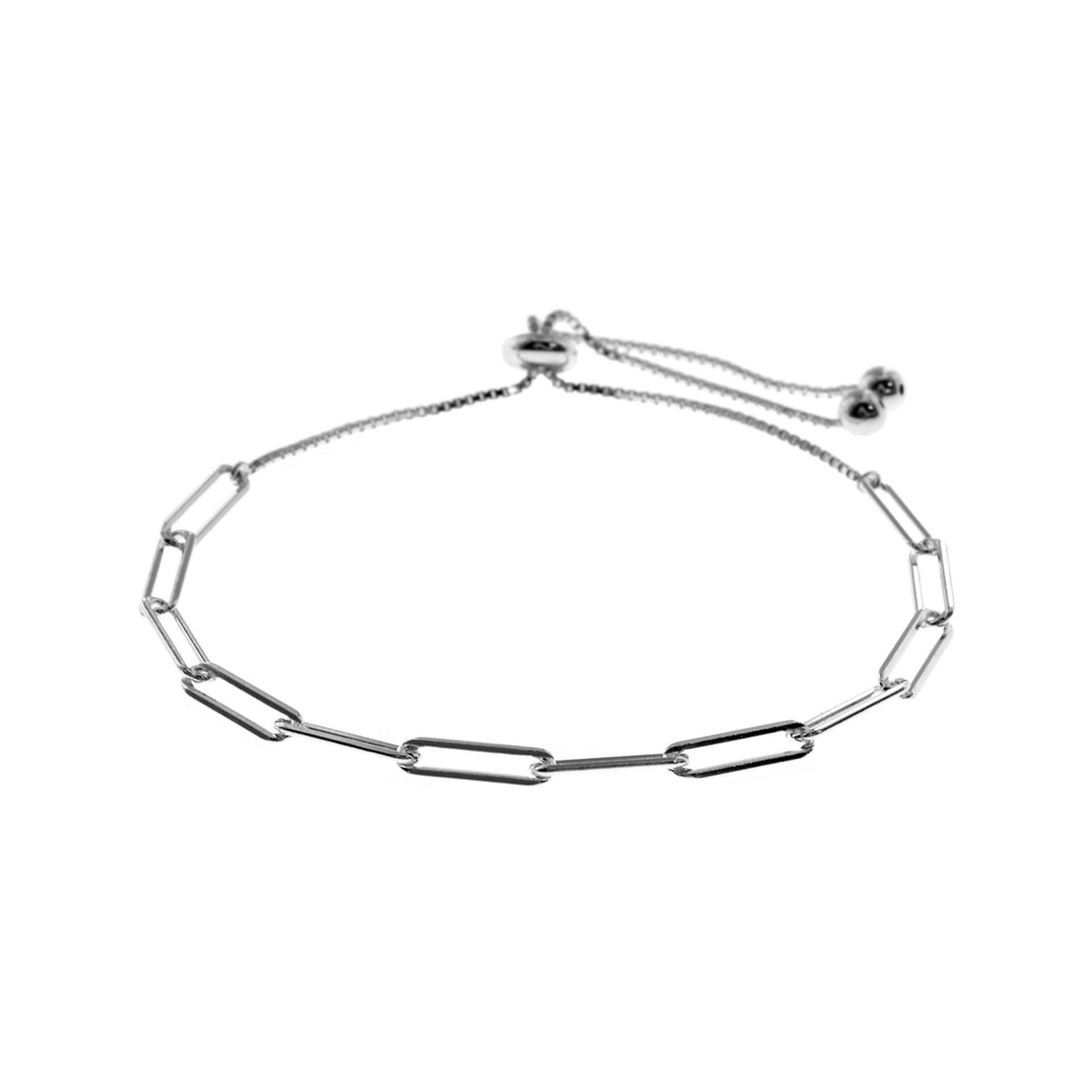 Skyla silver long link slider bracelet
