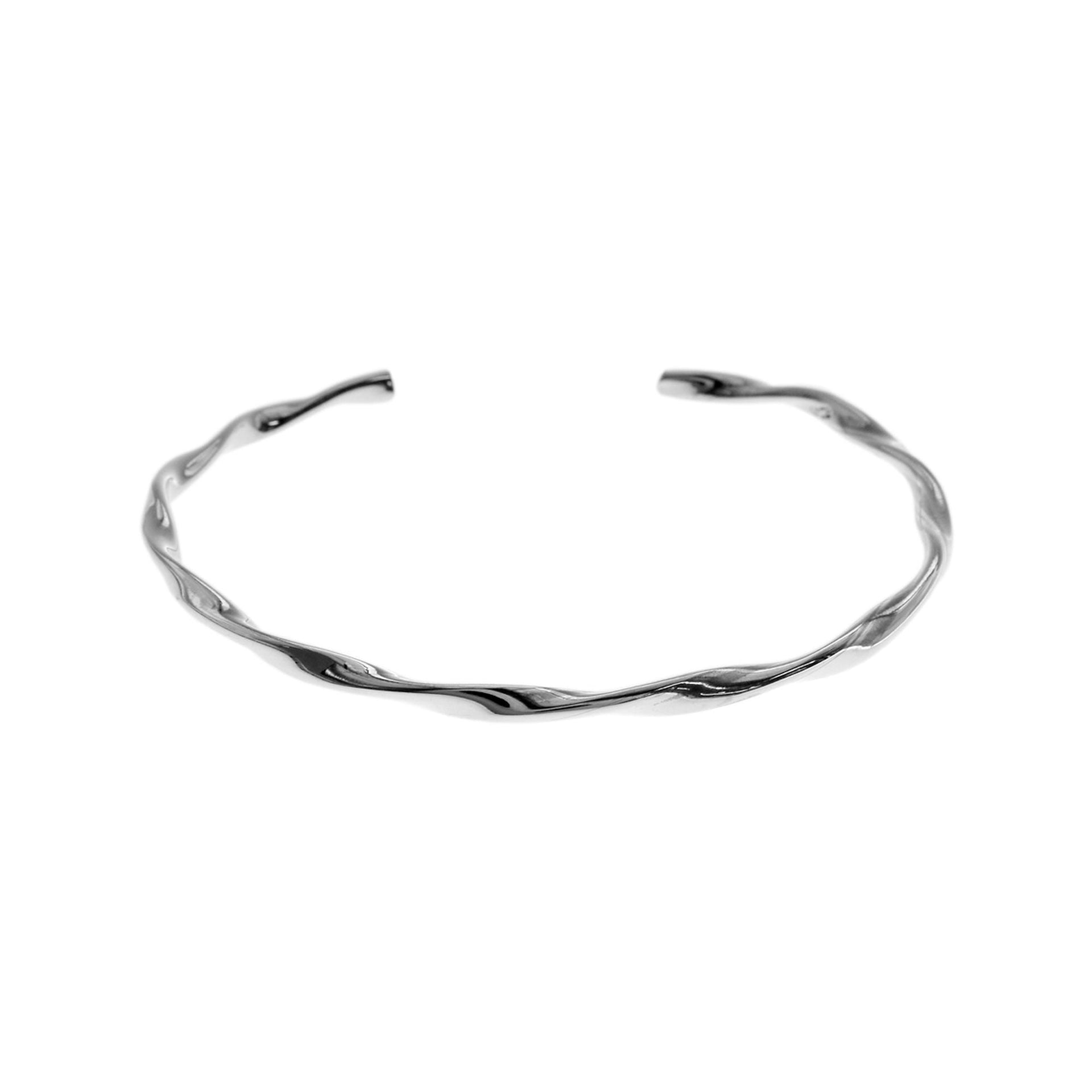 Phoebe twisted silver torque bangle