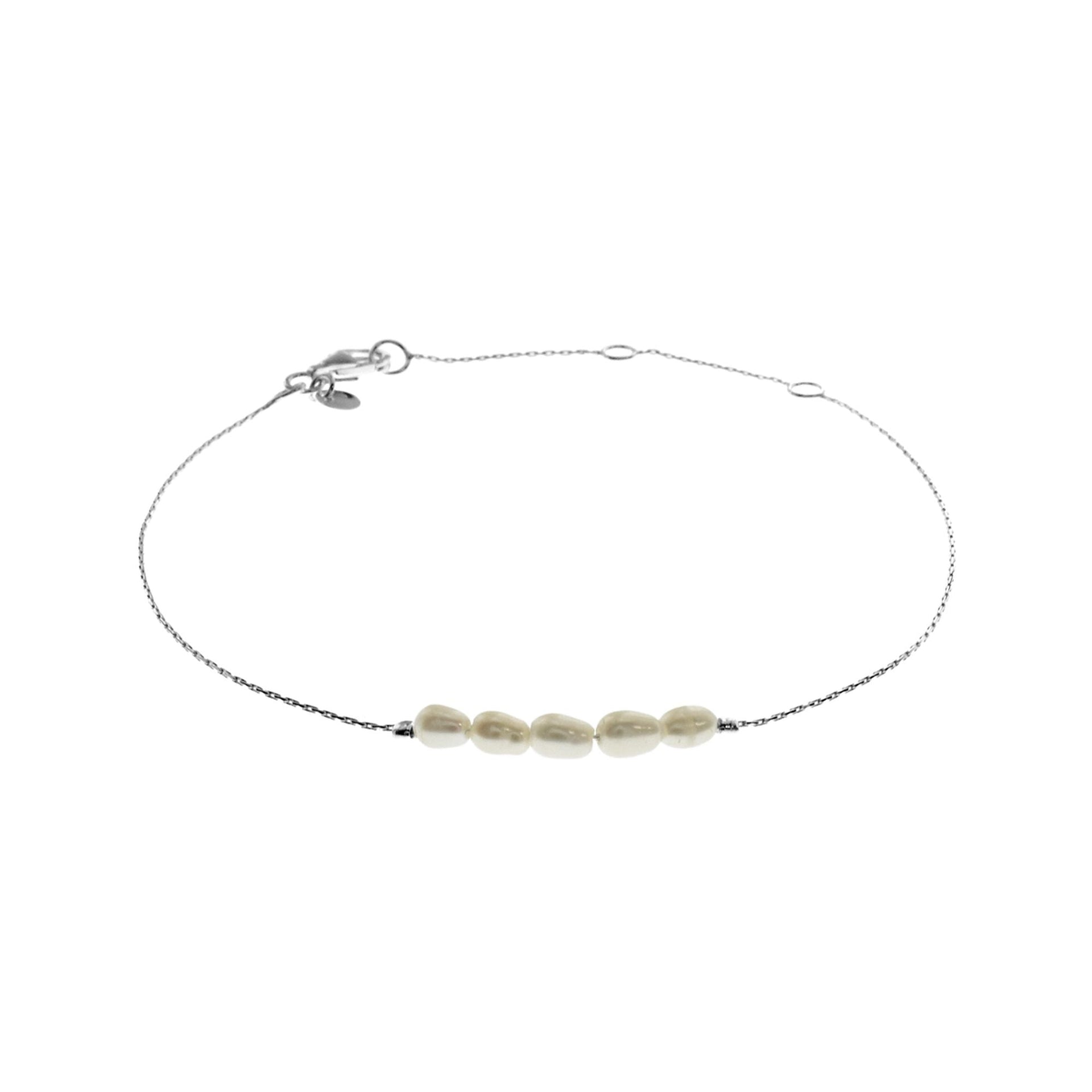 Martha dainty silver bracelet with cluster pearls
