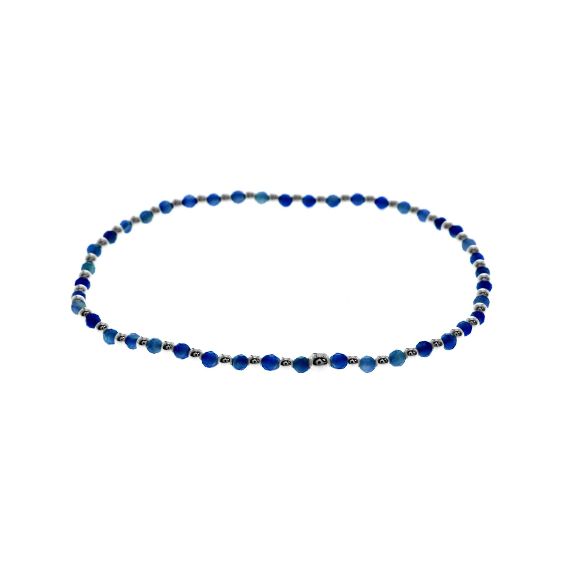 Avianna stretch lapis lazuli & silver bead bracelet