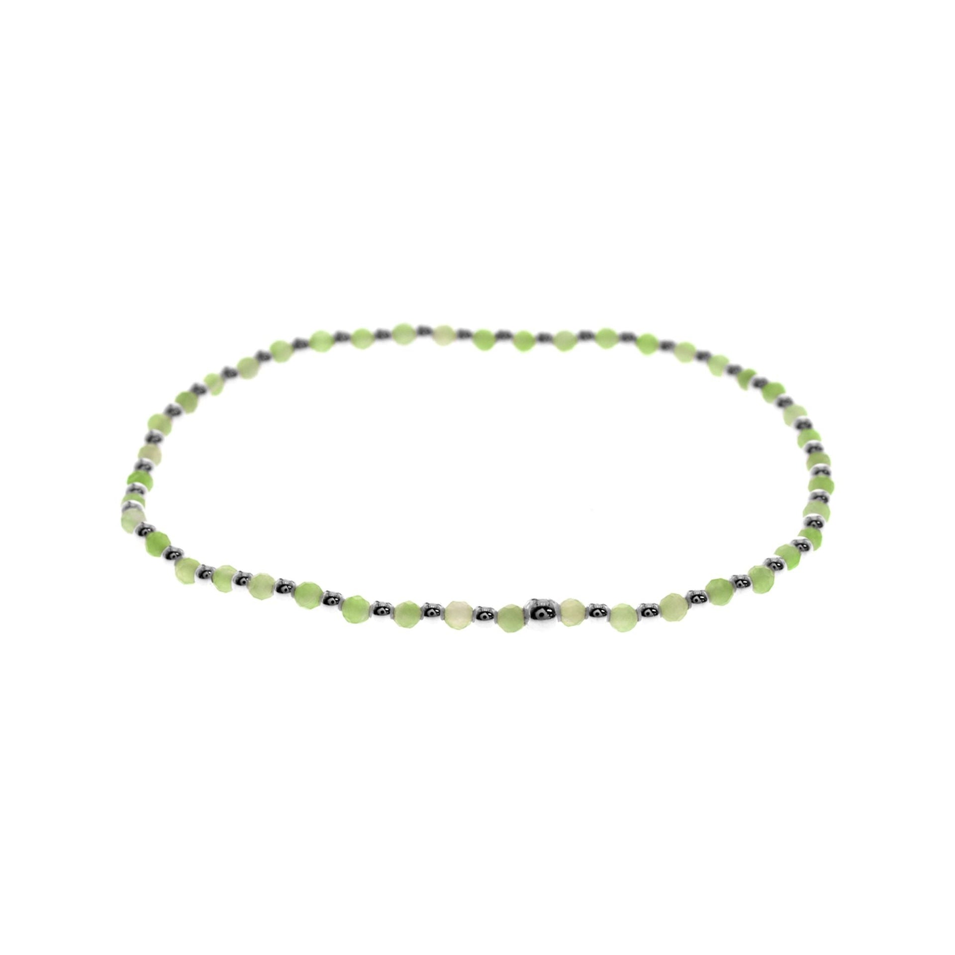 Avianna stretch peridot & silver bead bracelet