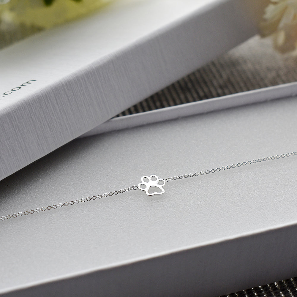 Matilda paw print silver bracelet
