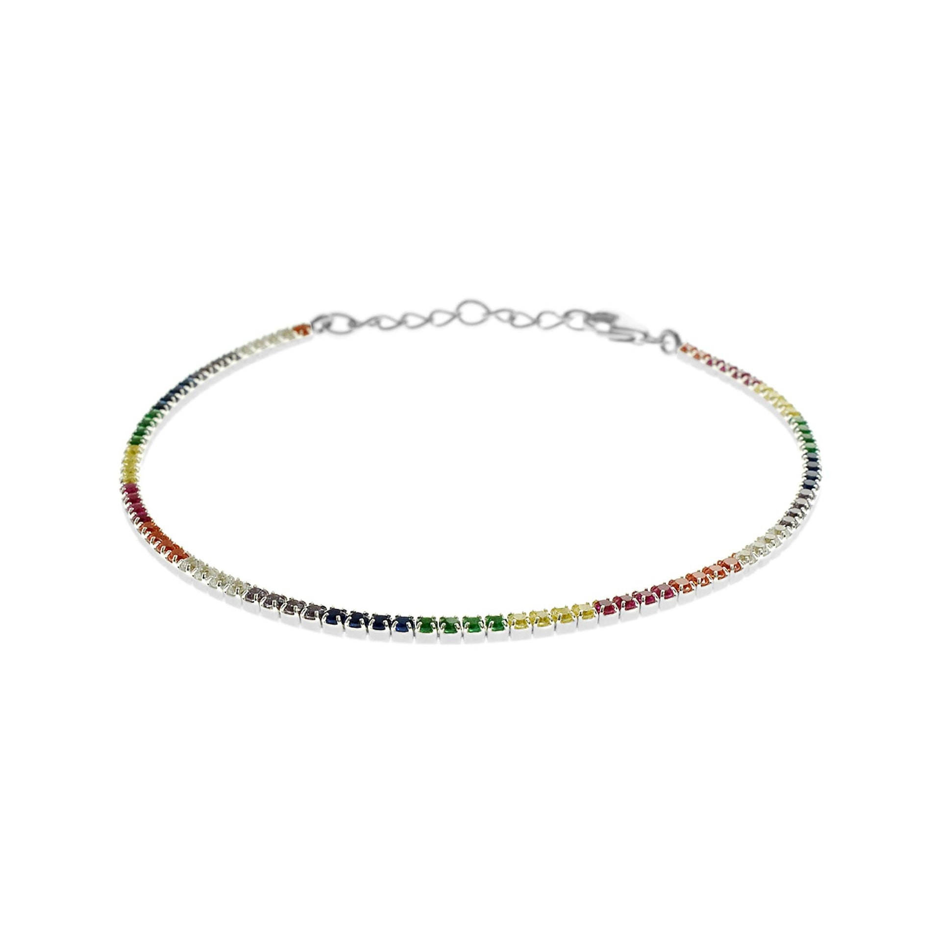 Callista rainbow CZ silver tennis bracelet