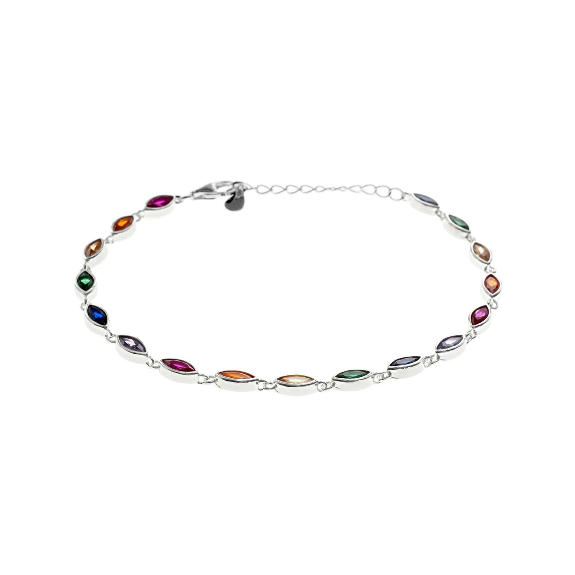 Heidi marquis rainbow CZ & silver bracelet