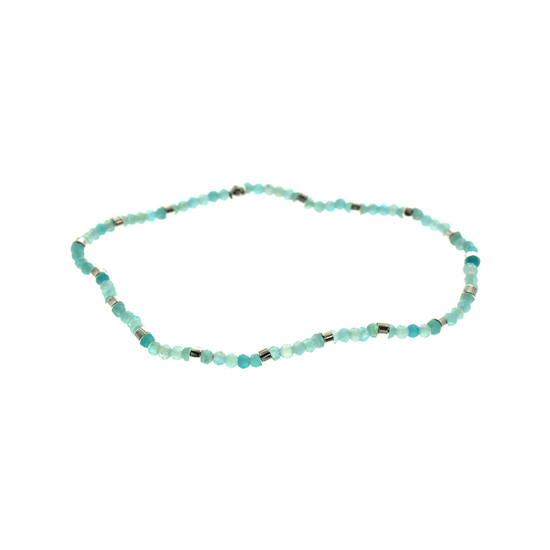 Avianna amazonite stretch bracelet with silver bead spacers